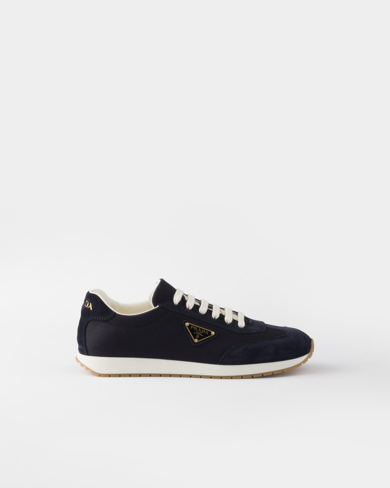 Prada Drill fabric and suede sneakers outlook