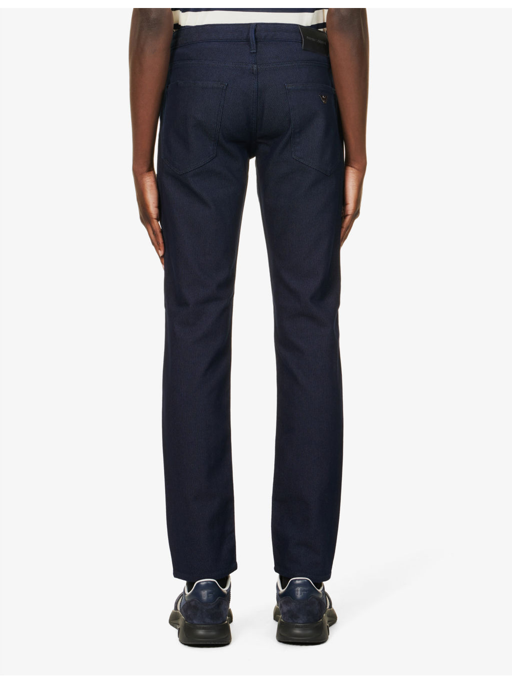 Micro Dot slim-fit mid-rise cotton-blend jeans - 4
