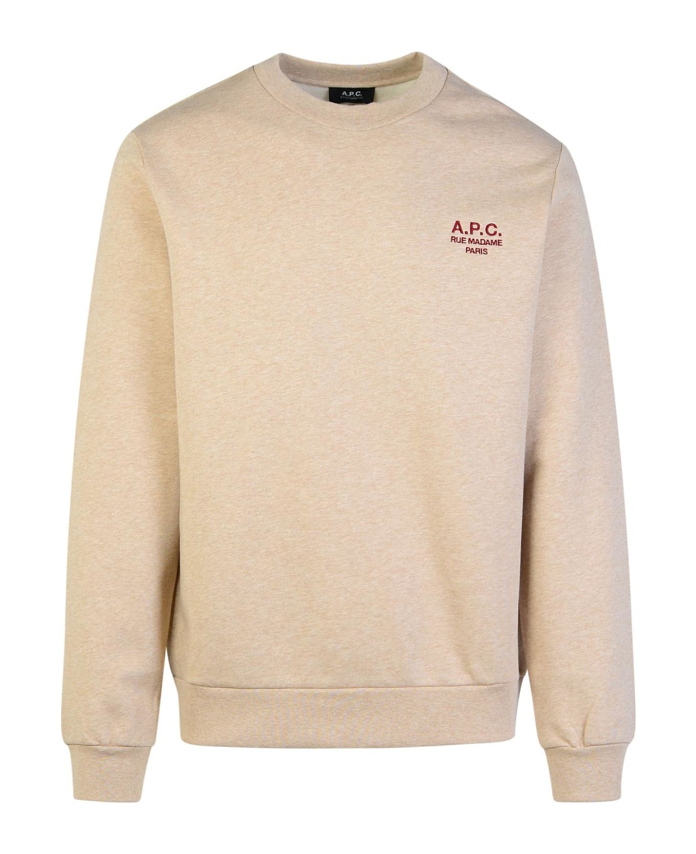 'rue Madame' Beige Cotton Sweatshirt - 1