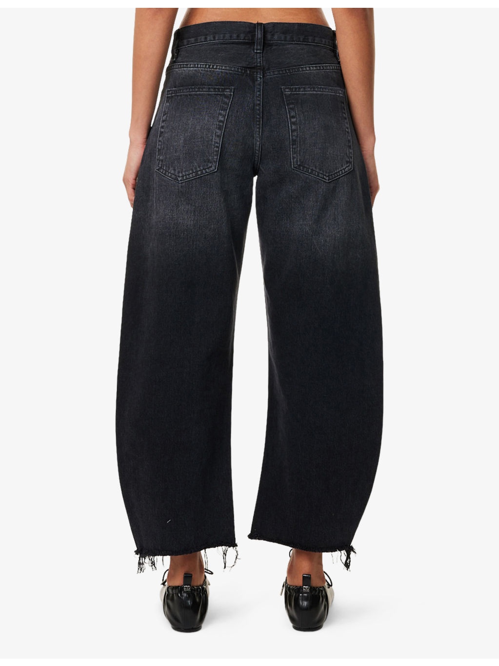 Bubble Barrel-Leg Cropped Denim Jeans - 4