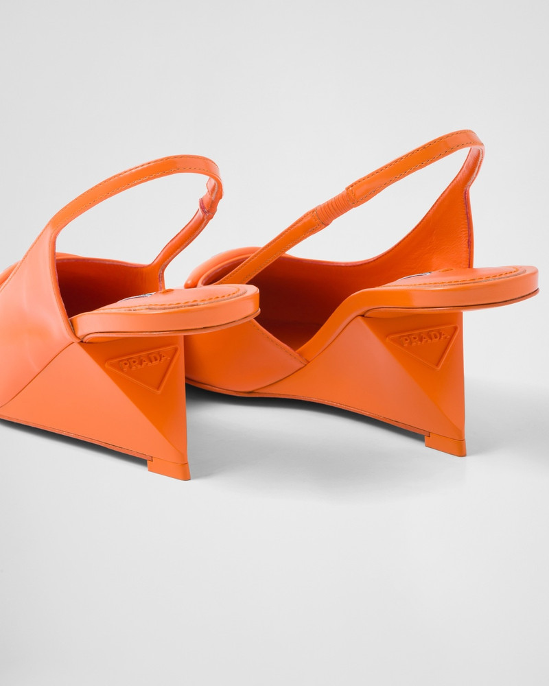 Brushed leather slingback pumps 6