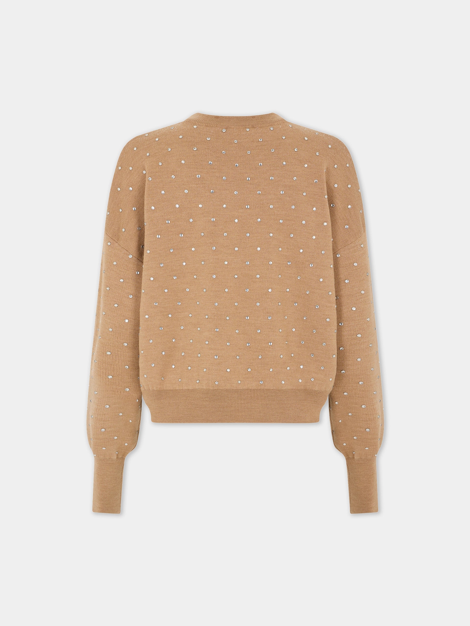 CRYSTALS EMBELLISHED CAMEL JUMPER - 6