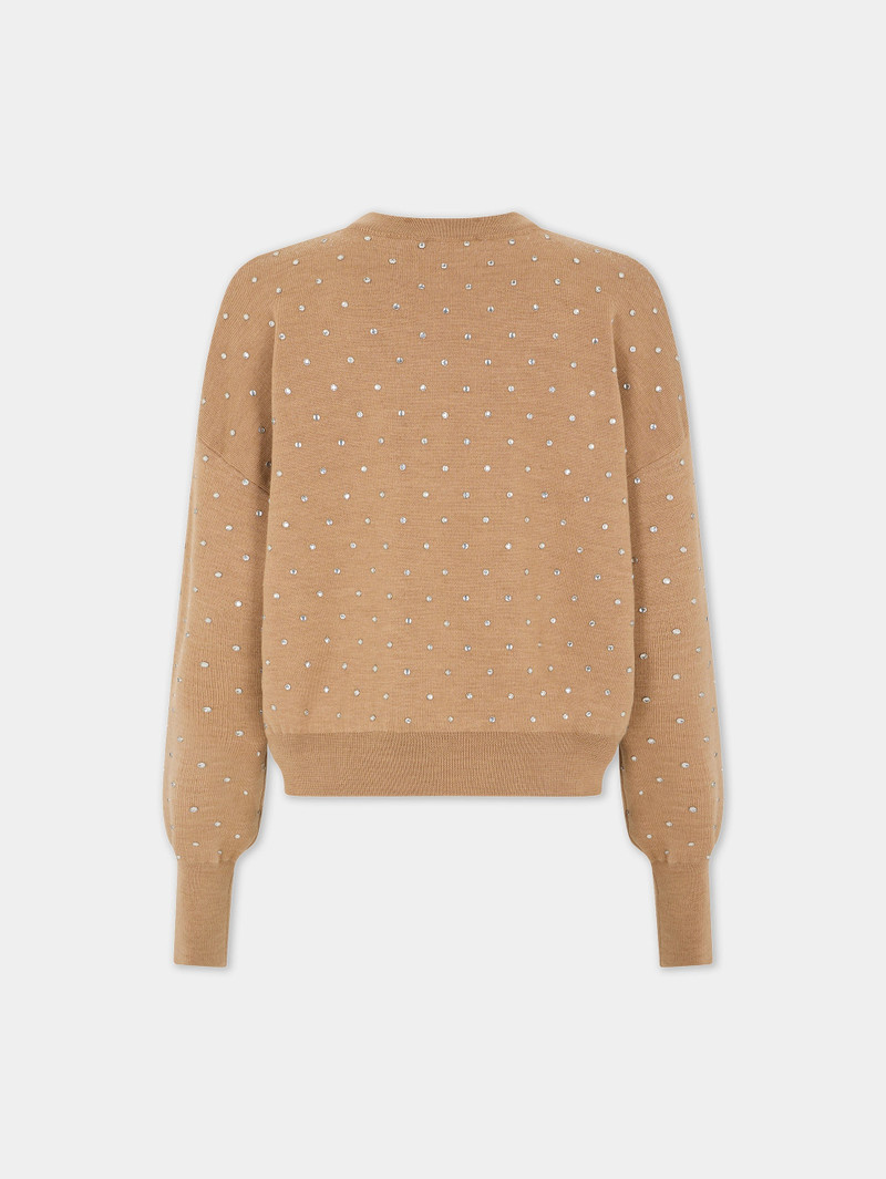 CRYSTALS EMBELLISHED CAMEL JUMPER 6
