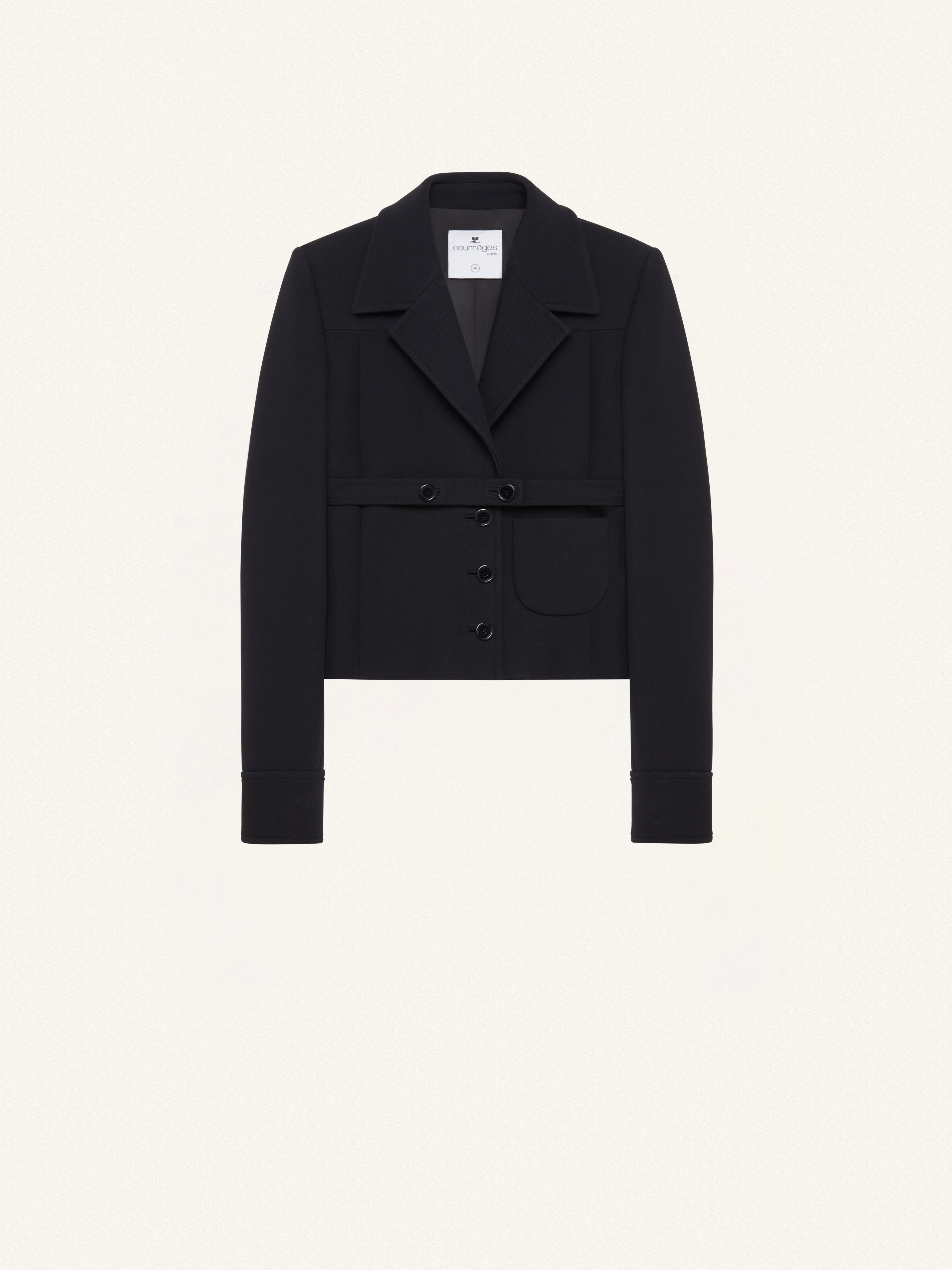 BELTED SHORT HERITAGE CREPE JACKET - 1