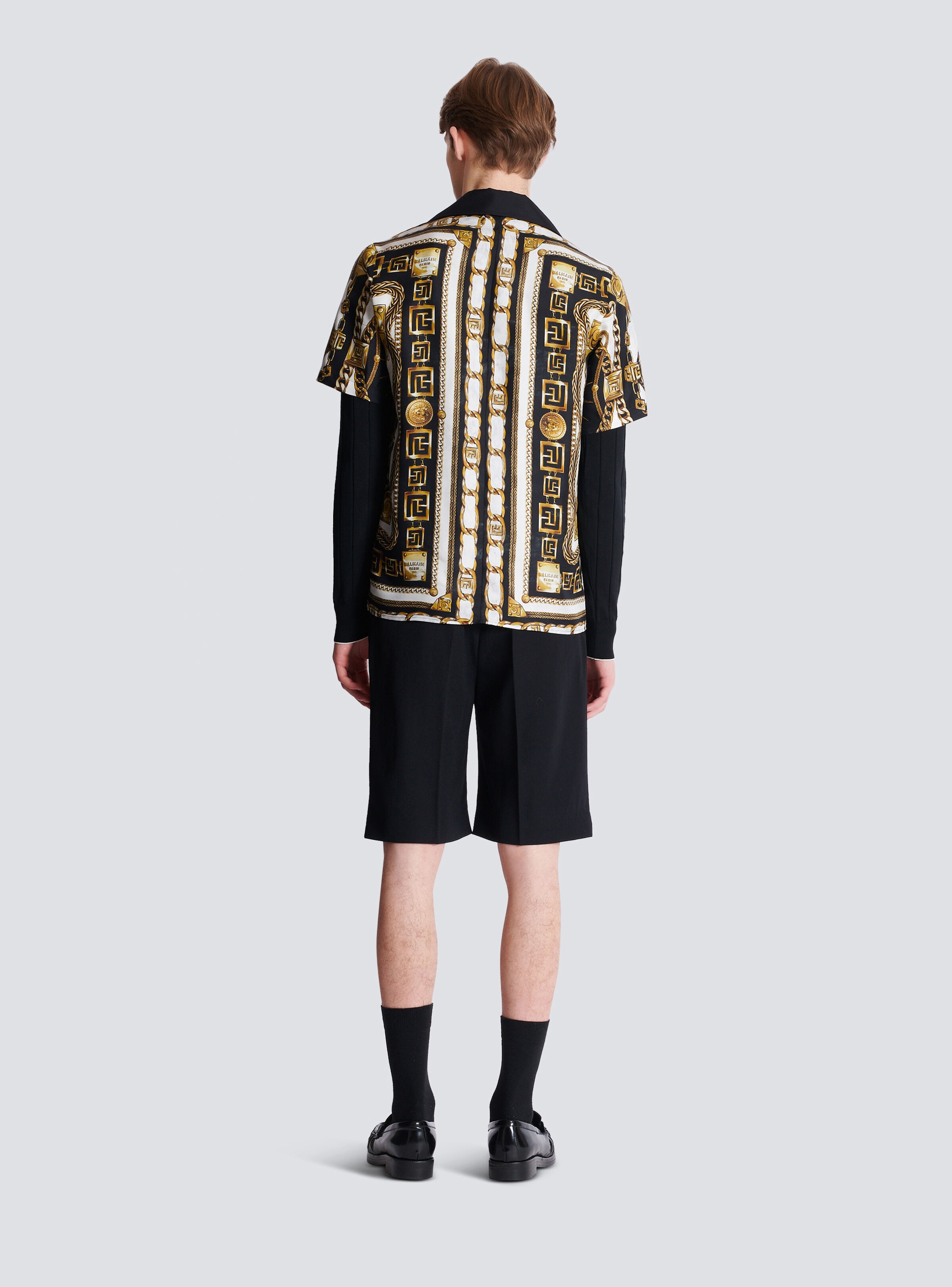 Printed pyjama shirt with Foulard Chaînes pattern - 4