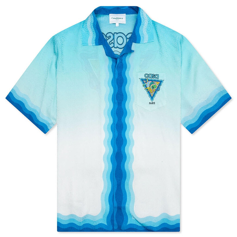 Alebrije Armadillo Cuban Collar Shirt Blue - 1