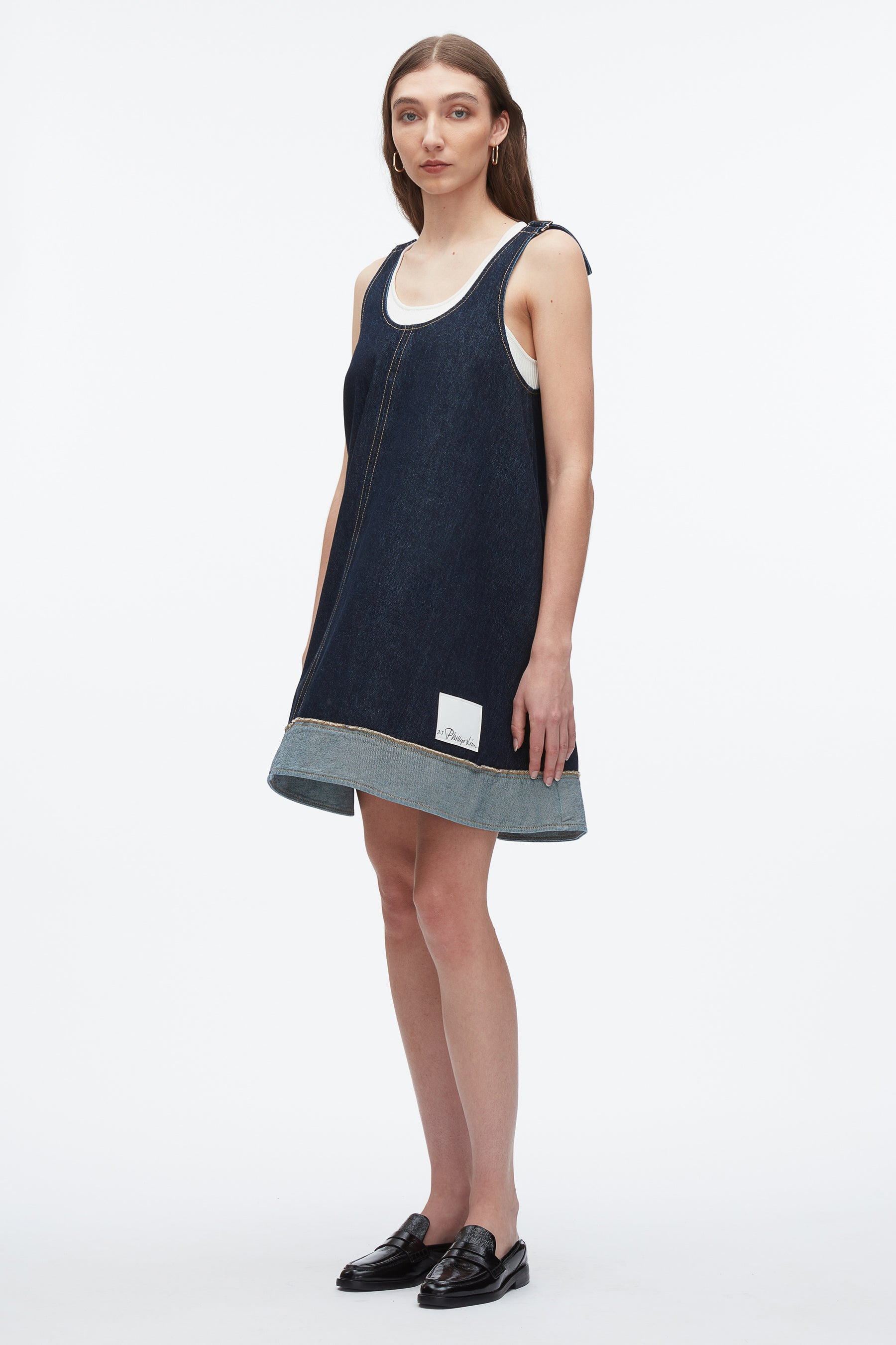 Denim Trapeze Mini Dress - 5