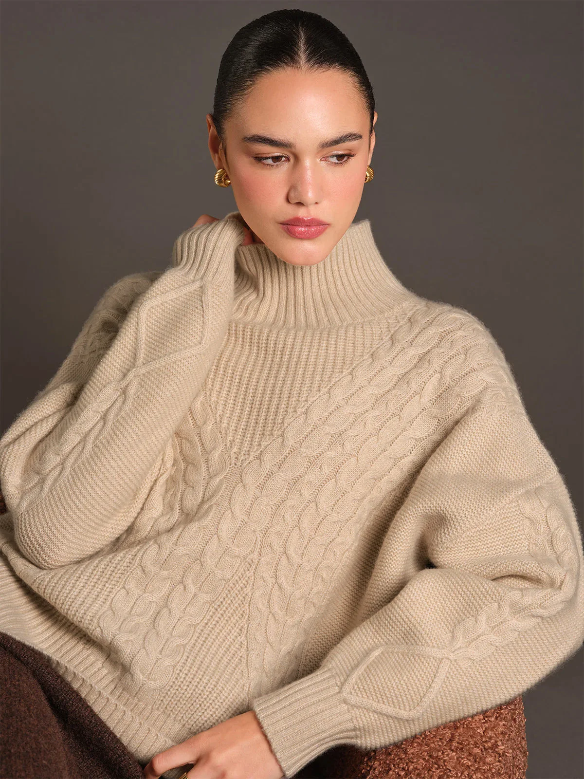 Camille: Cashmere Blend Turtleneck Sweater - 1