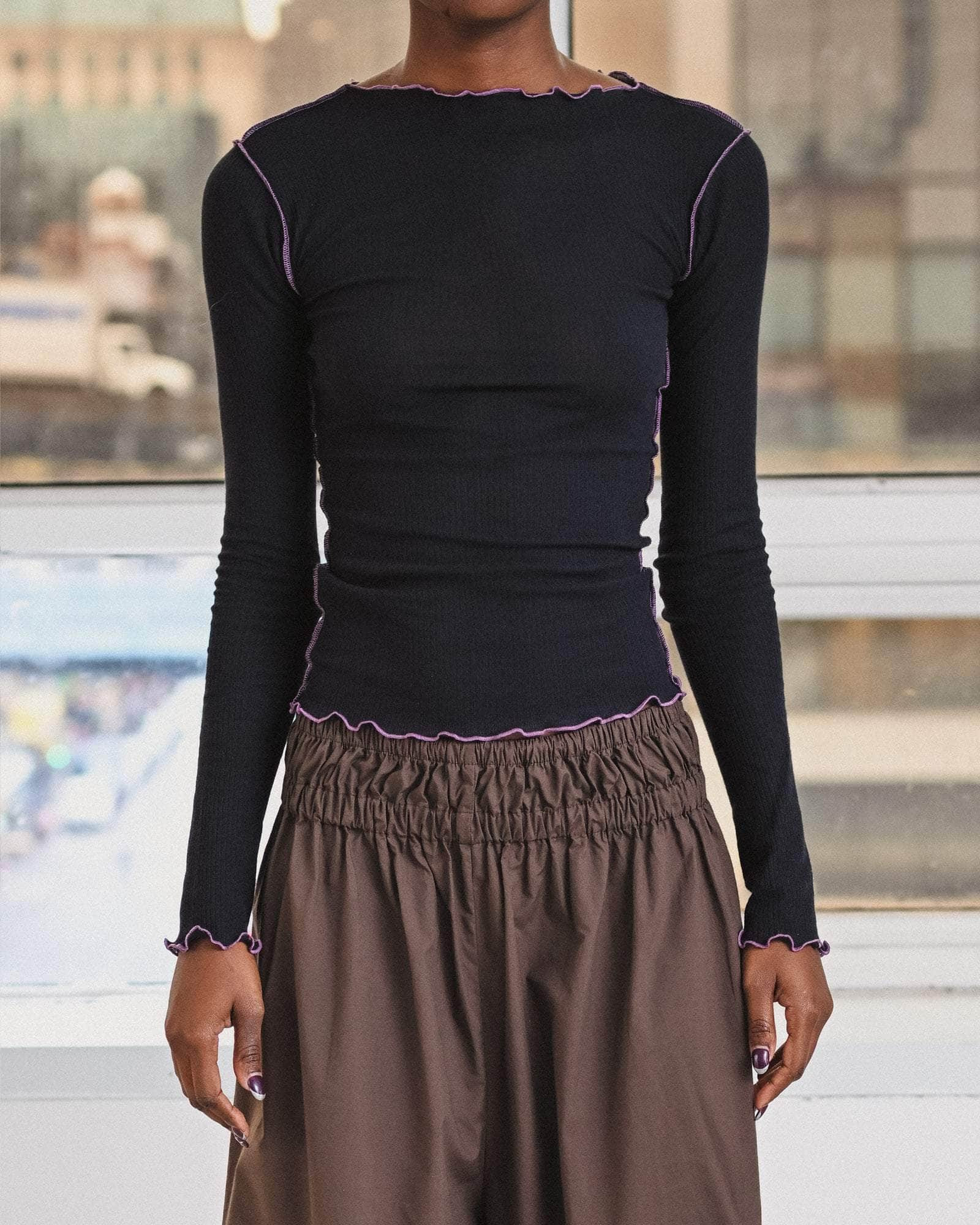 Vein Long Sleeve Tee - Fine Organic Cotton Rib - 4