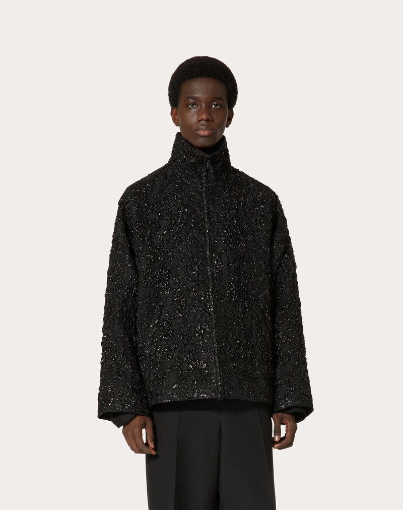 NYLON BROCADE JACKET WITH ALL-OVER FLORAL LUREX JACQUARD 3