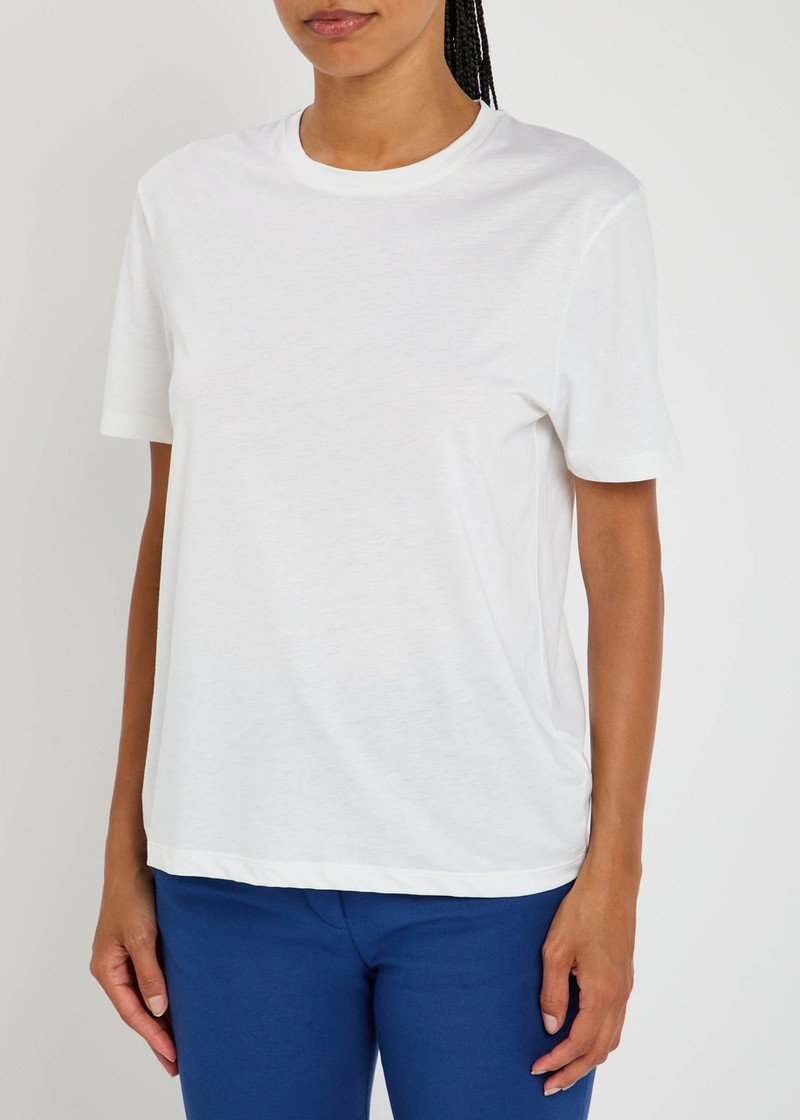 JOSEPH Joseph Round Neck Cotton and Silk-blend T-shirt outlook
