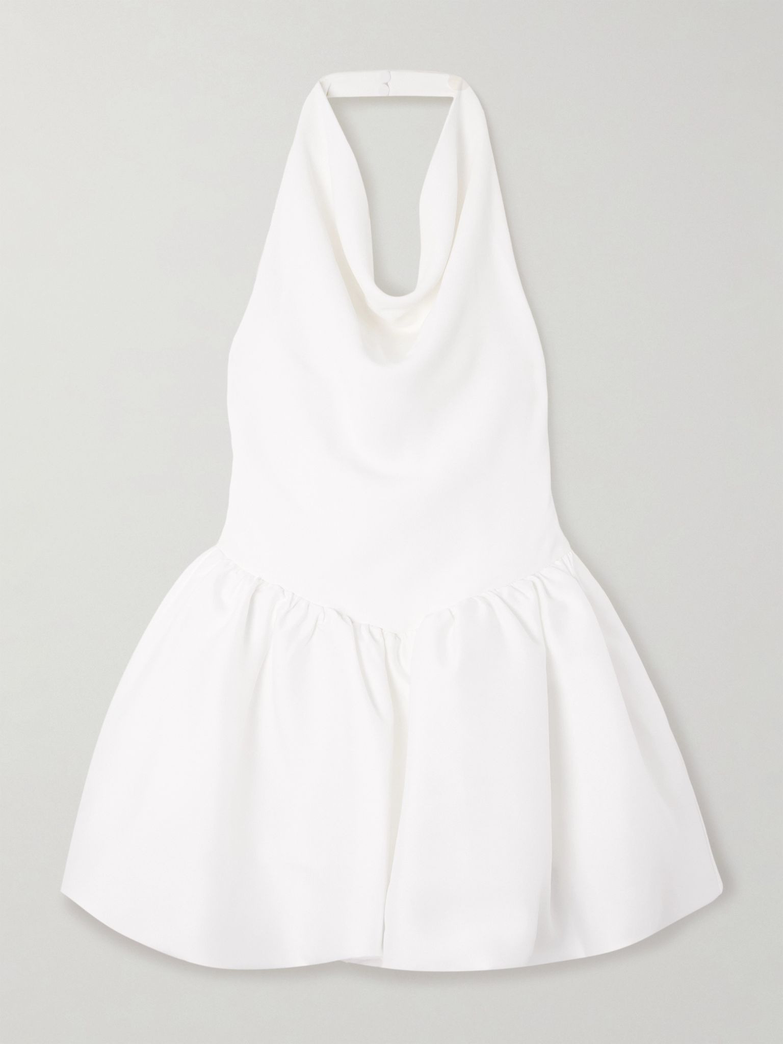 Draped crepe halterneck mini dress White - 1