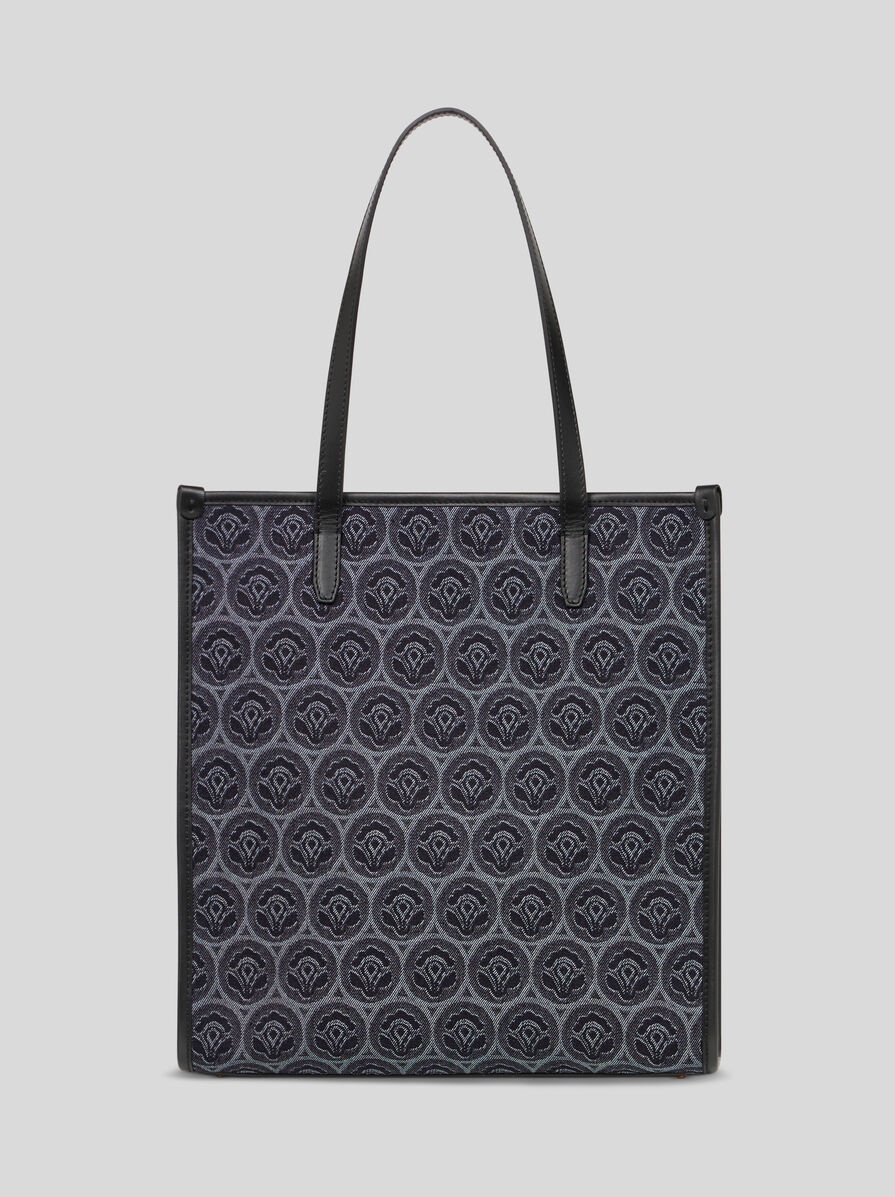 MEDIUM DENIM JACQUARD LOVE TROTTER BAG - 3