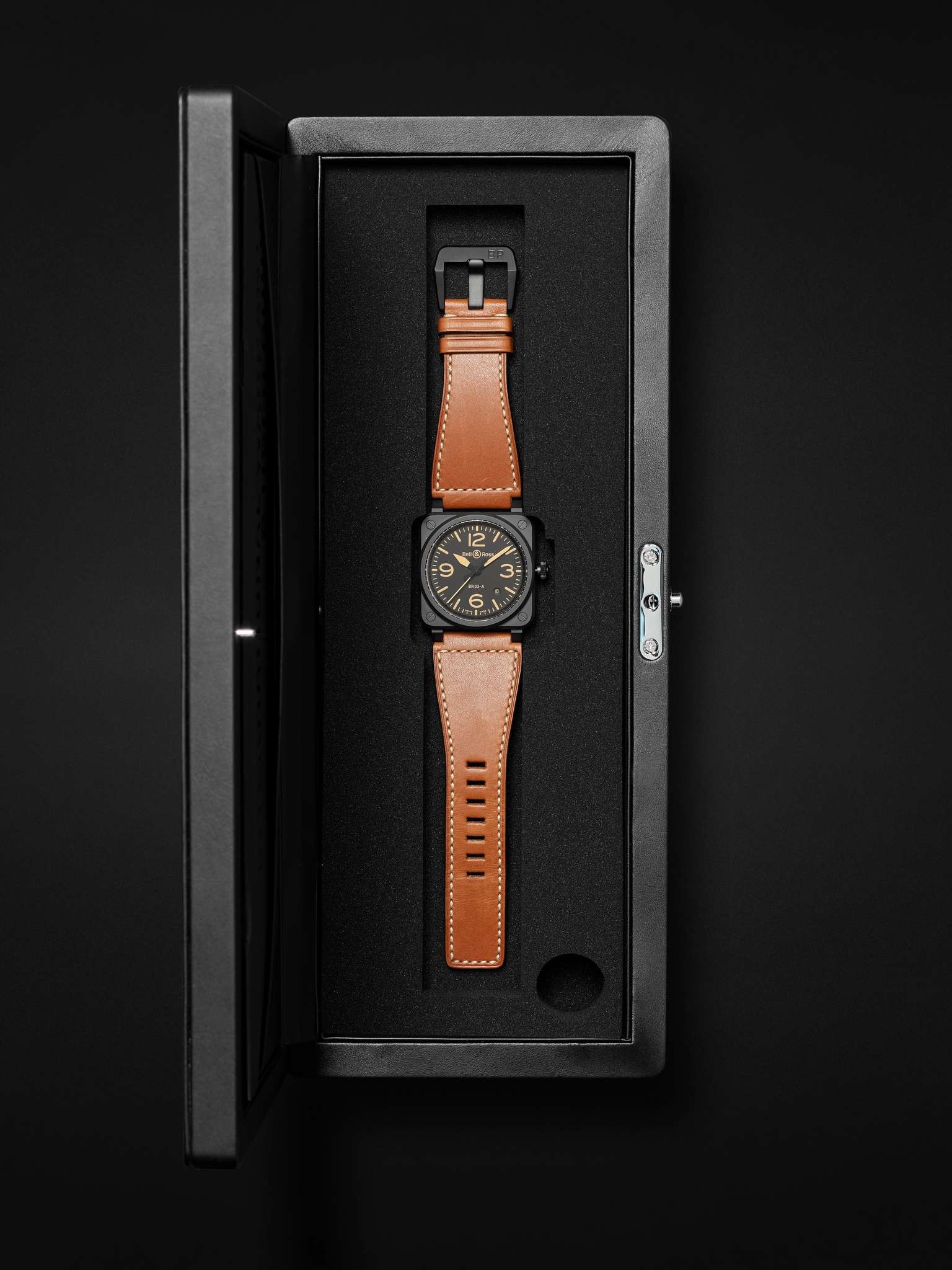 BR 03 Heritage Automatic 41mm Ceramic and Leather Watch, Ref. No. BR03A-HER-CE/SCA - 7