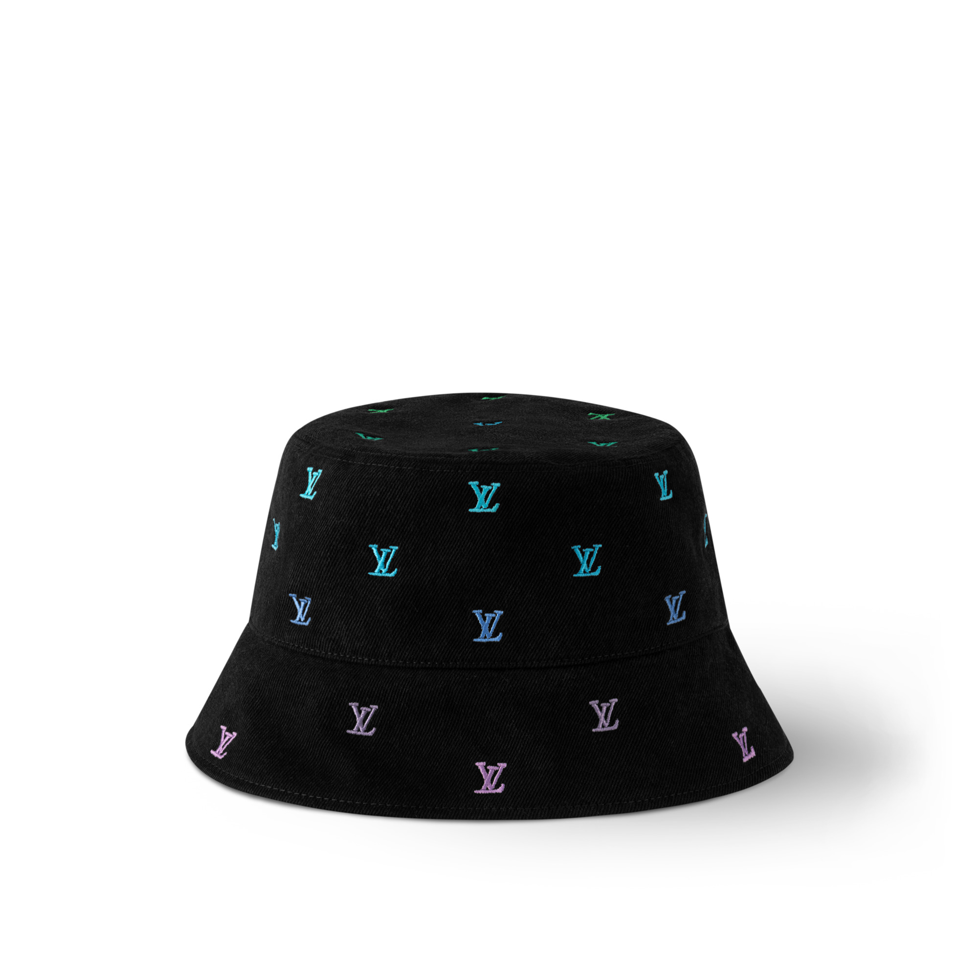 LV Blason Shading Denim Reversible Bucket Hat - 1