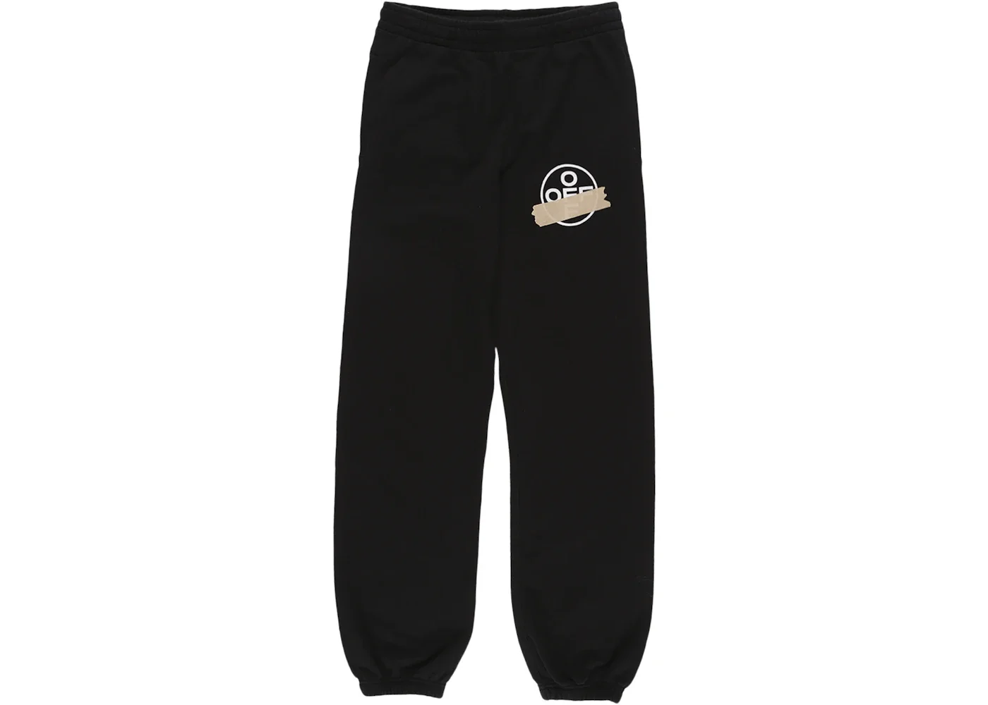 OFF-WHITE Tape Arrows Long Sweatpants Black/Beige - 1