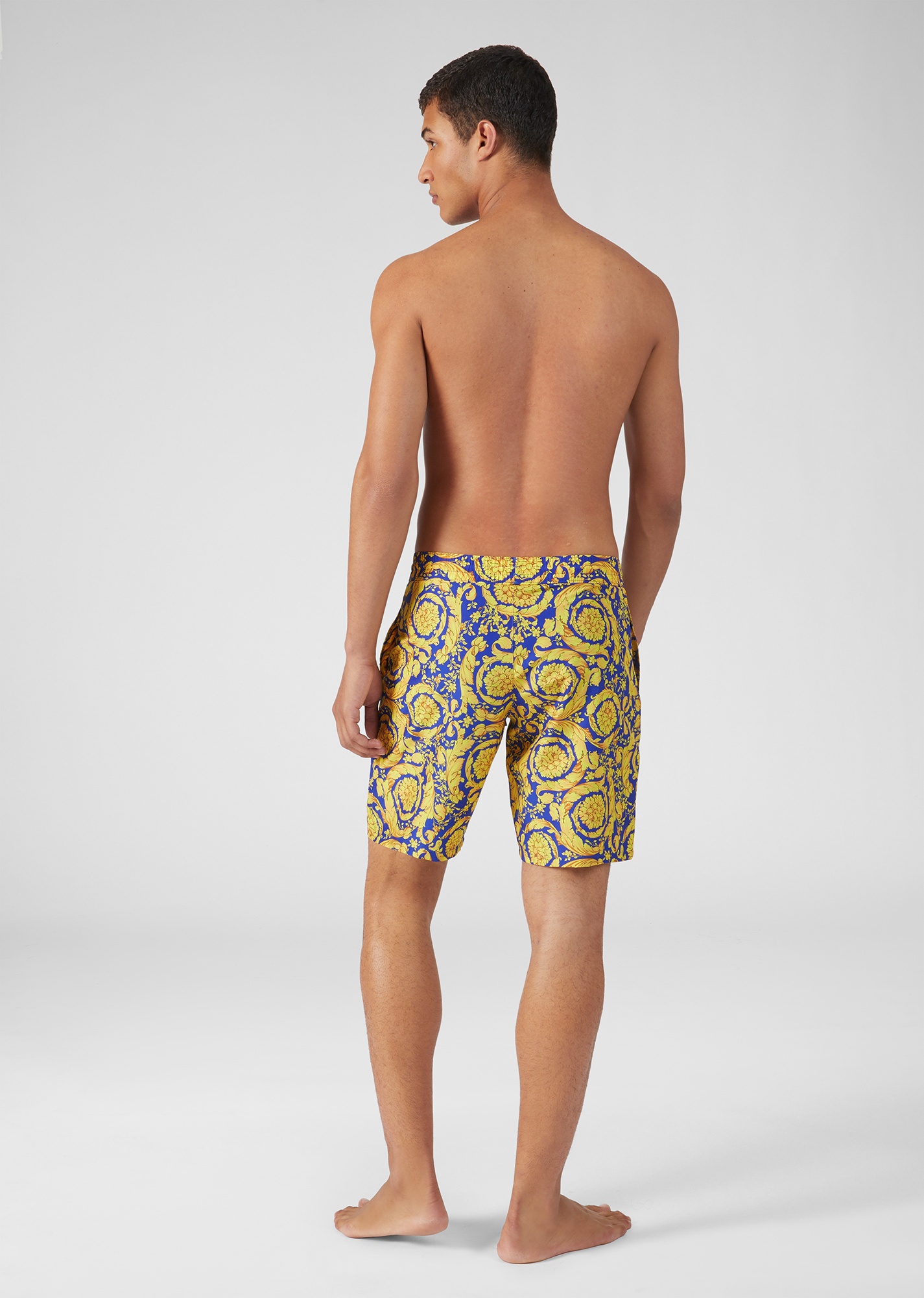 Gold Barocco Print Swim Trunks - 3