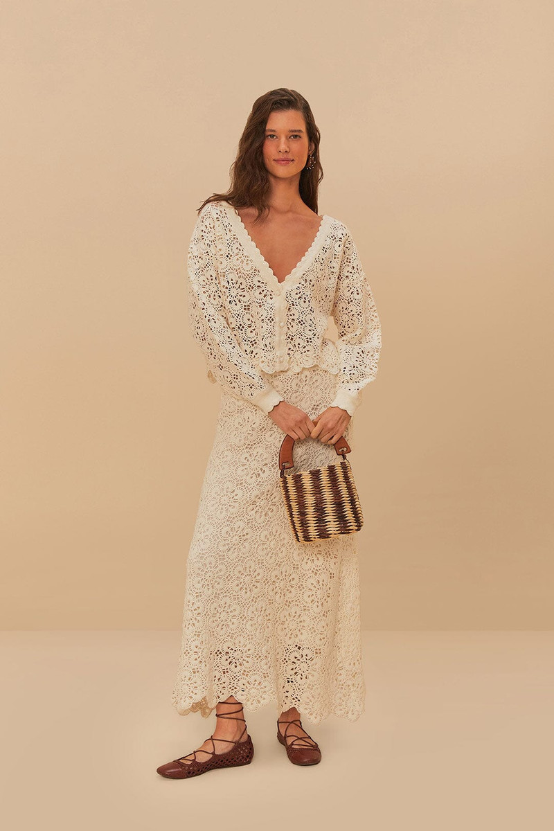 Off-White Flower Crochet Skirt 1