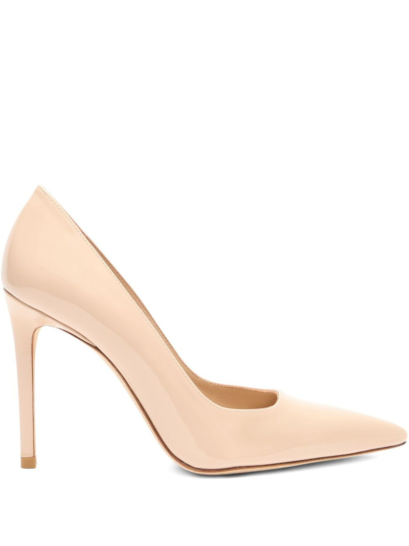 100mm Stuart power pointed-toe patent pumps 1