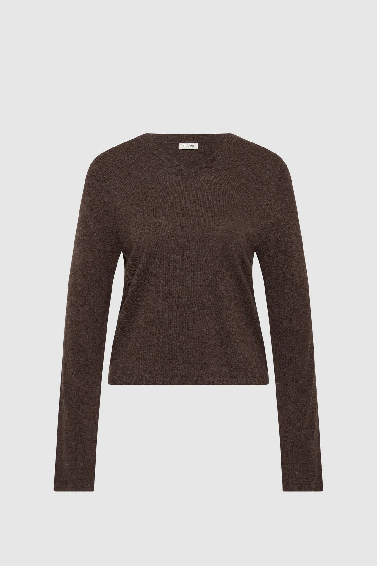 Fine Merino V Neck Sweater - Mulch - 1