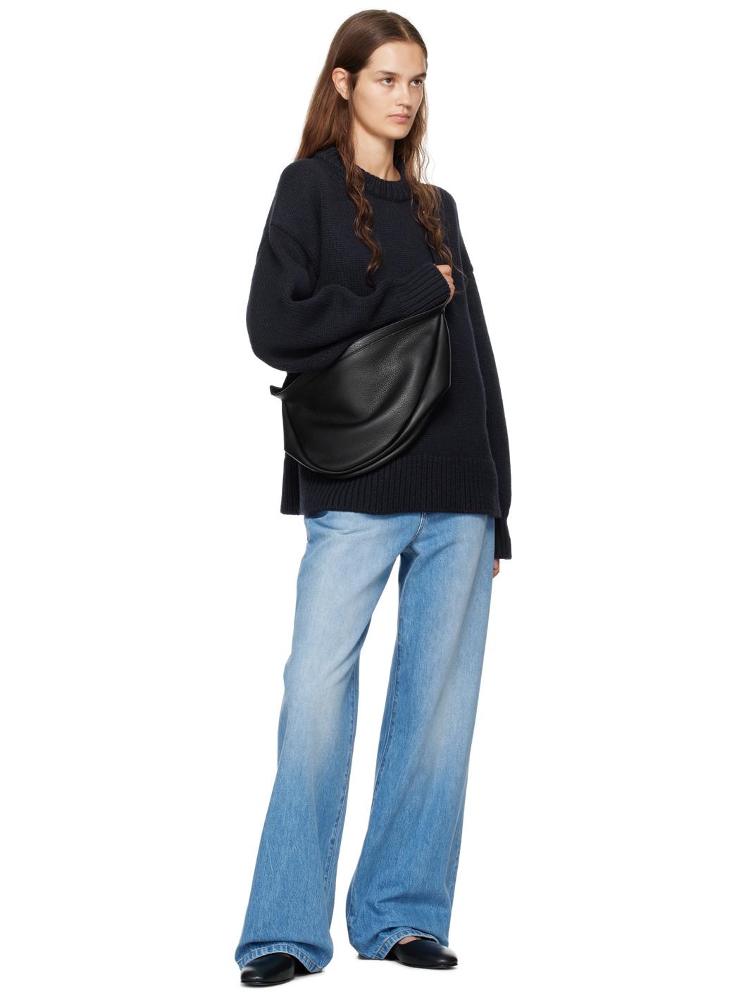 Black Large Slouchy Banana Bag - 4