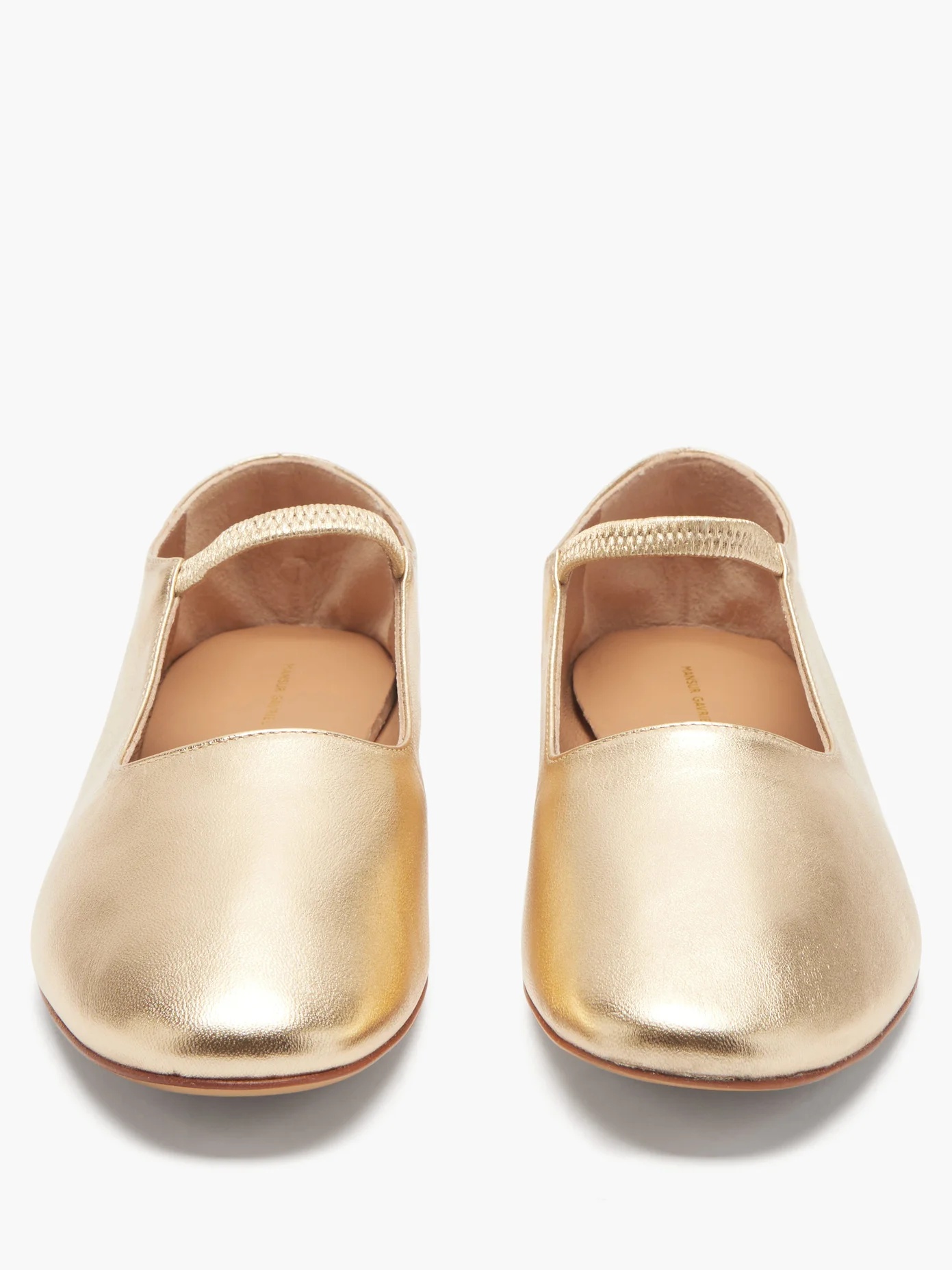 Glove metallic-leather Mary-Jane flats - 5