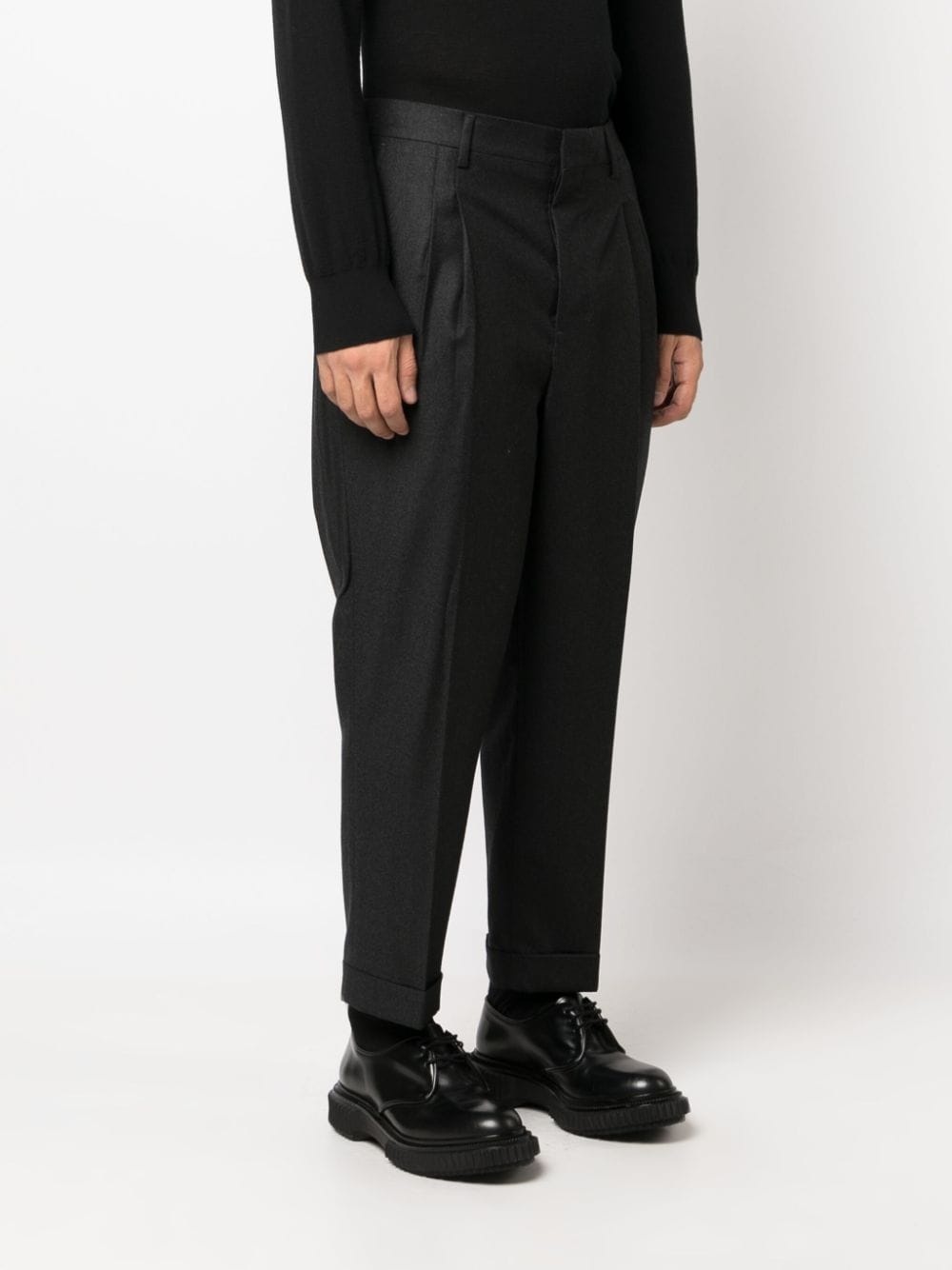 pleated virgin wool tapered trousers - 3