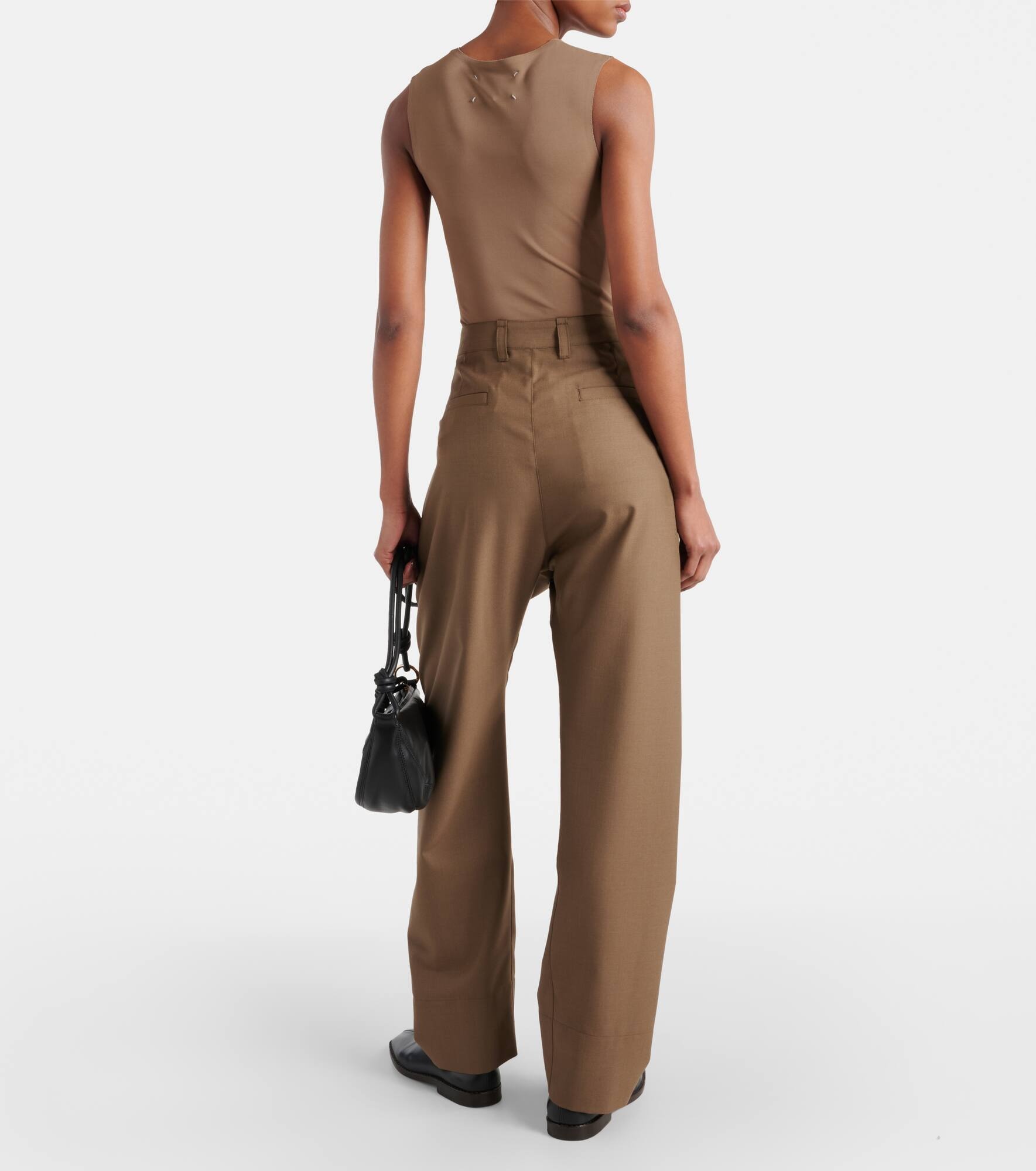 High-rise wool-blend straight pants - 3