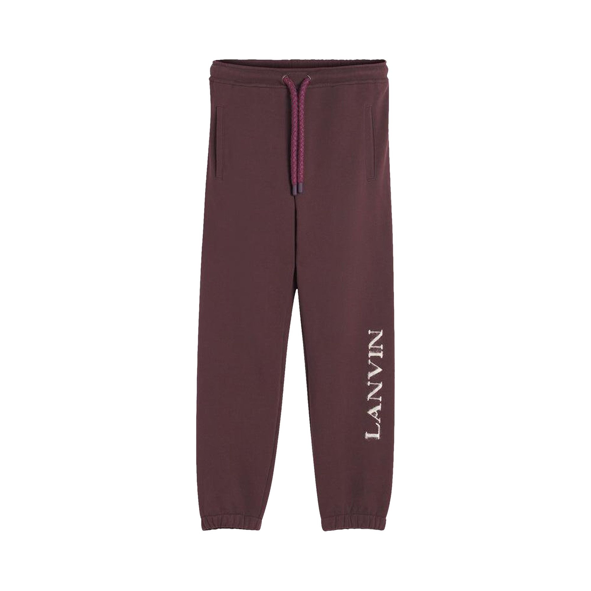 Lanvin Tubular Curb Mohair Logo Jog Pants 'Burgundy' - 1