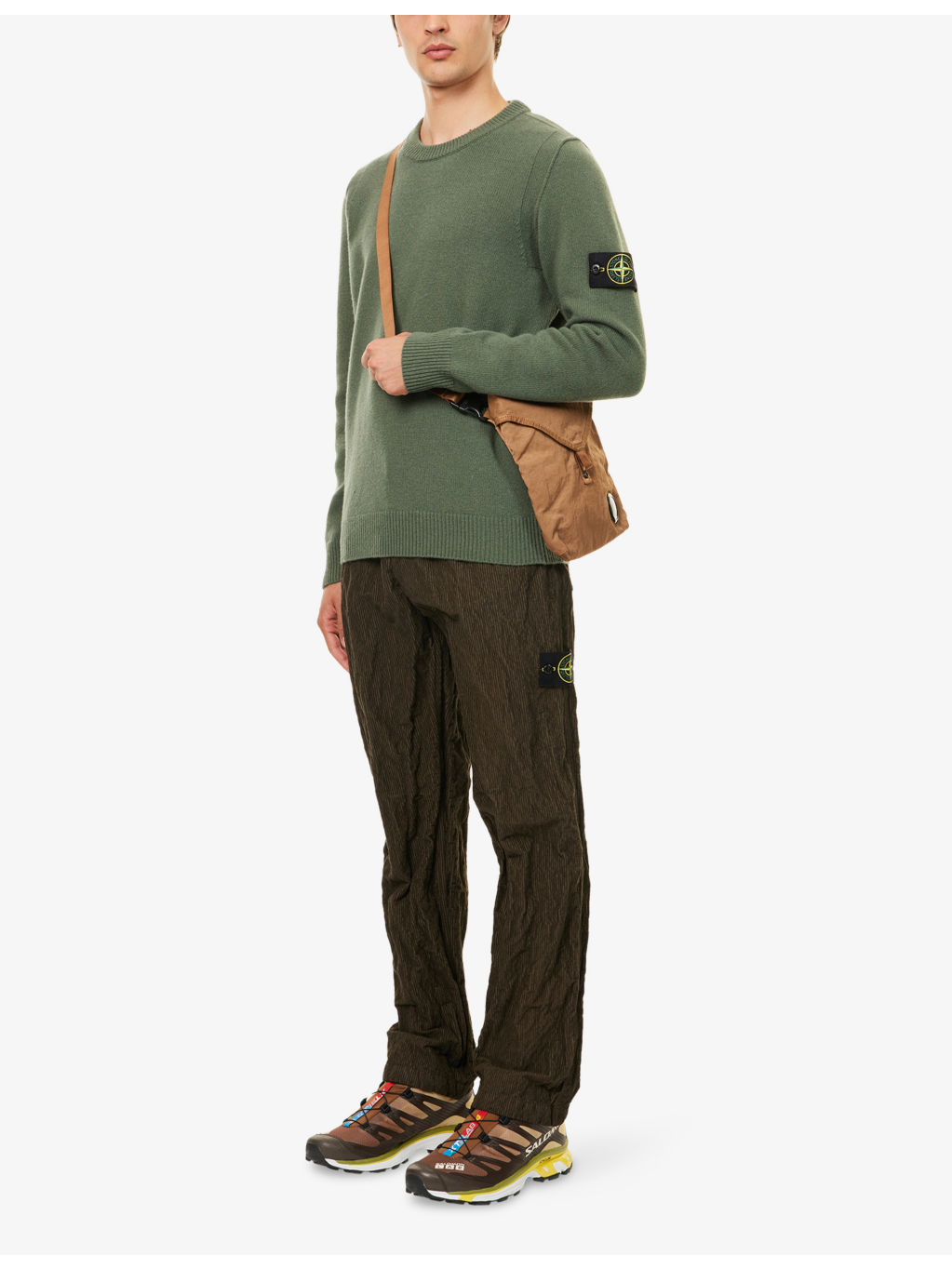 Logo-Patch Crewneck Wool-Blend Jumper - 2