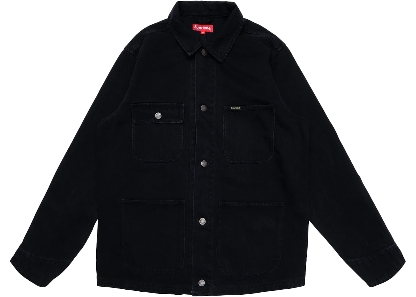 Supreme NY Tapestry Denim Chore Coat Black - 1