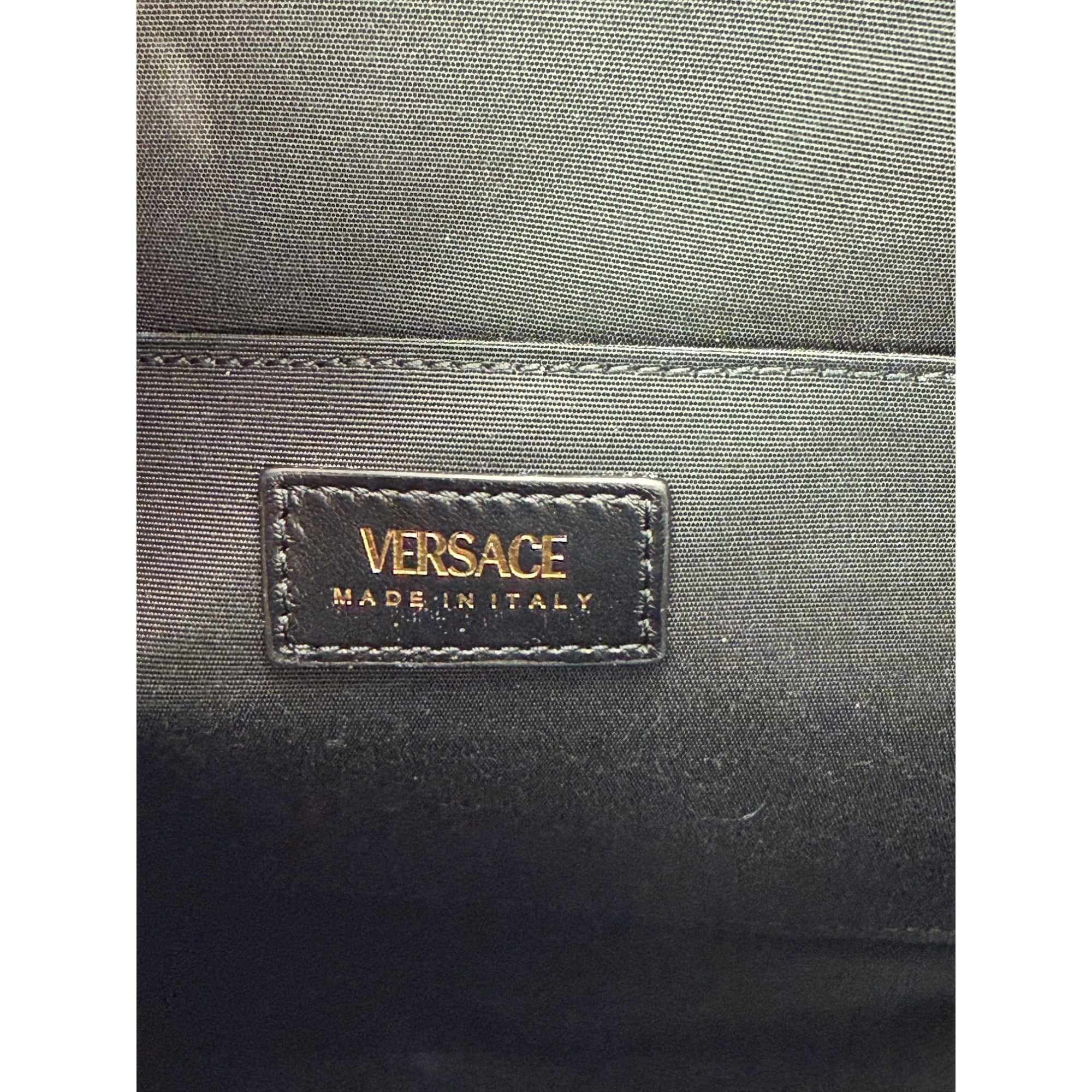 Versace Gianni - Versace Gianni Nappa Quilted Medusa Black Leather Tote Bag - 8