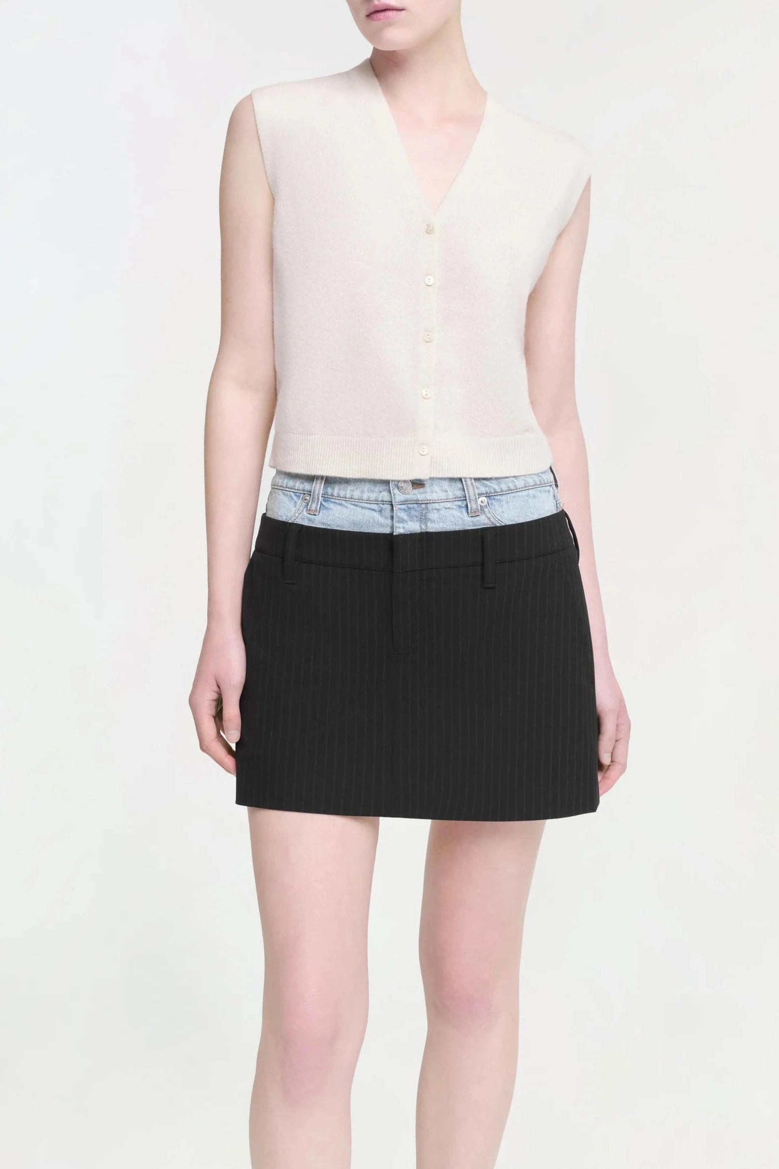 Rilee Double waistband combo mini skirt - 3