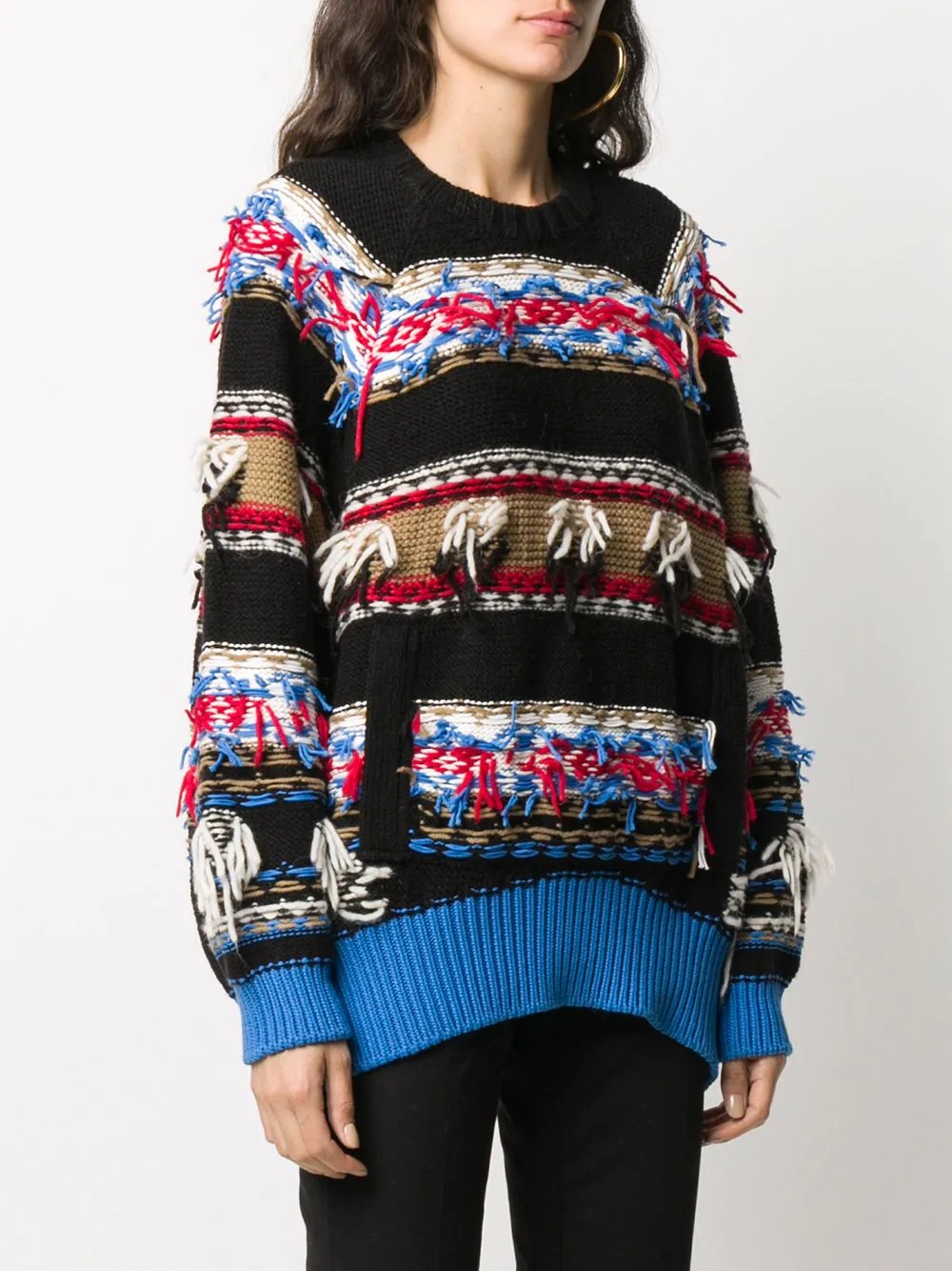 crystal-embellished jacquard-pattern jumper - 3