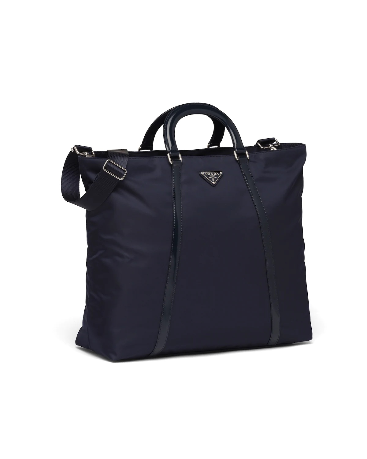 Large nylon and leather tote - 3