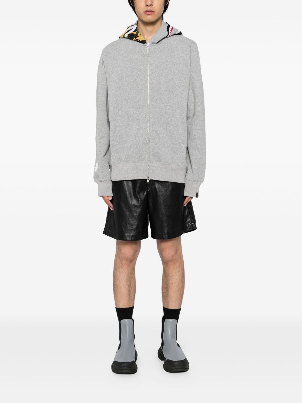 x Bape camo-panel hoodie - 2
