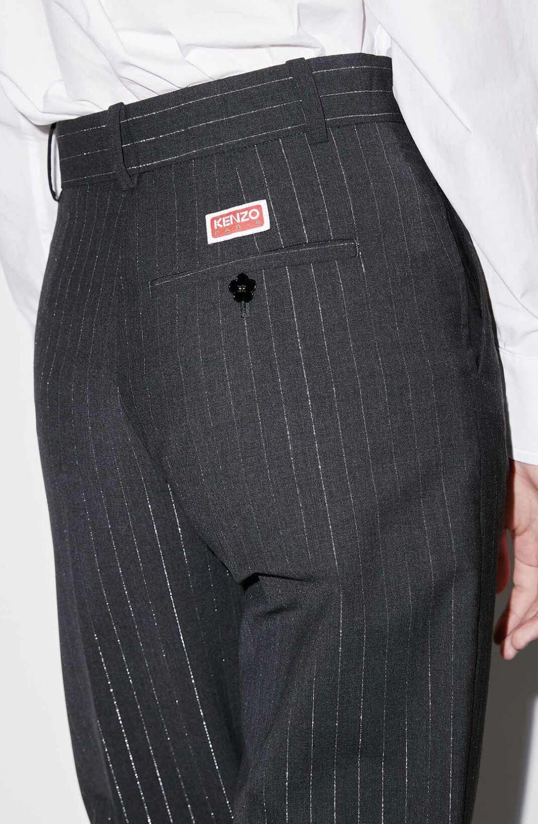 Cropped striped wool suit trousers - 6