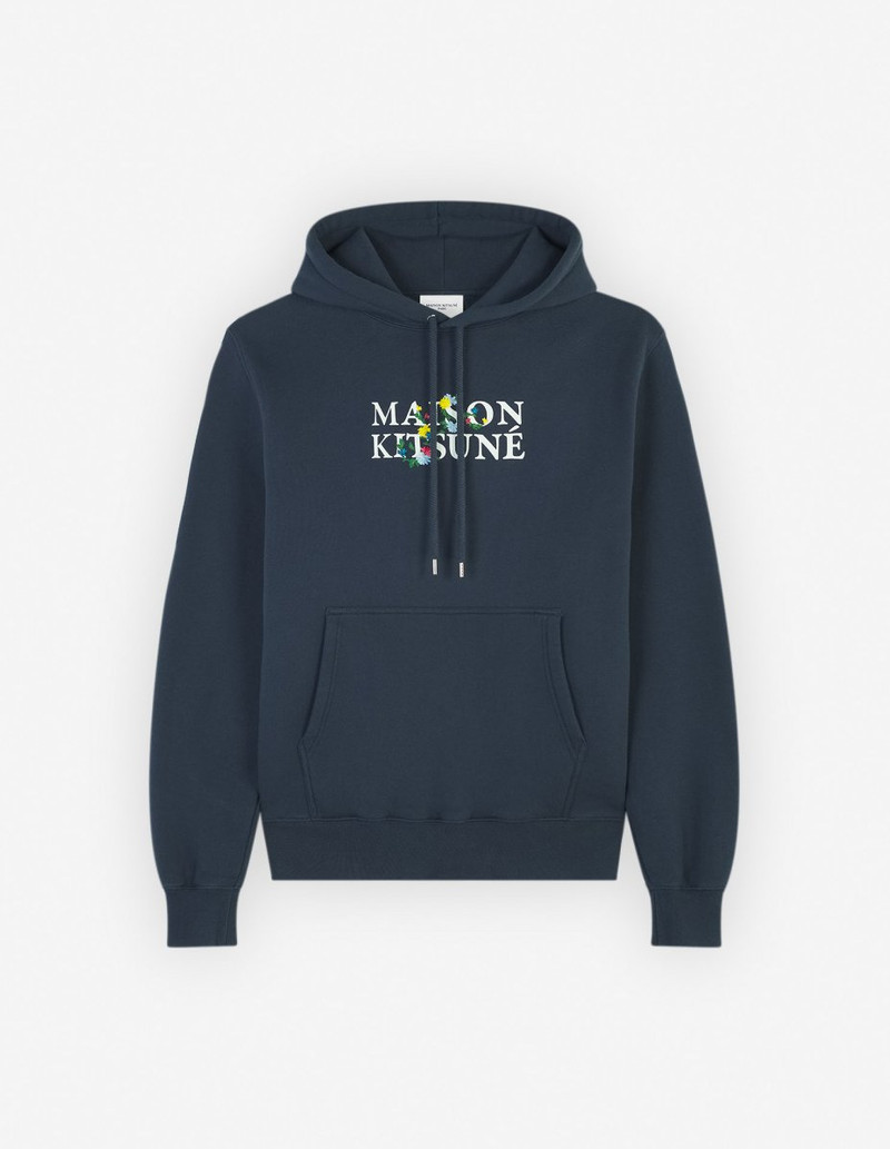 로고 인쇄 수를 놓은 면 Jersey Hoodie 1