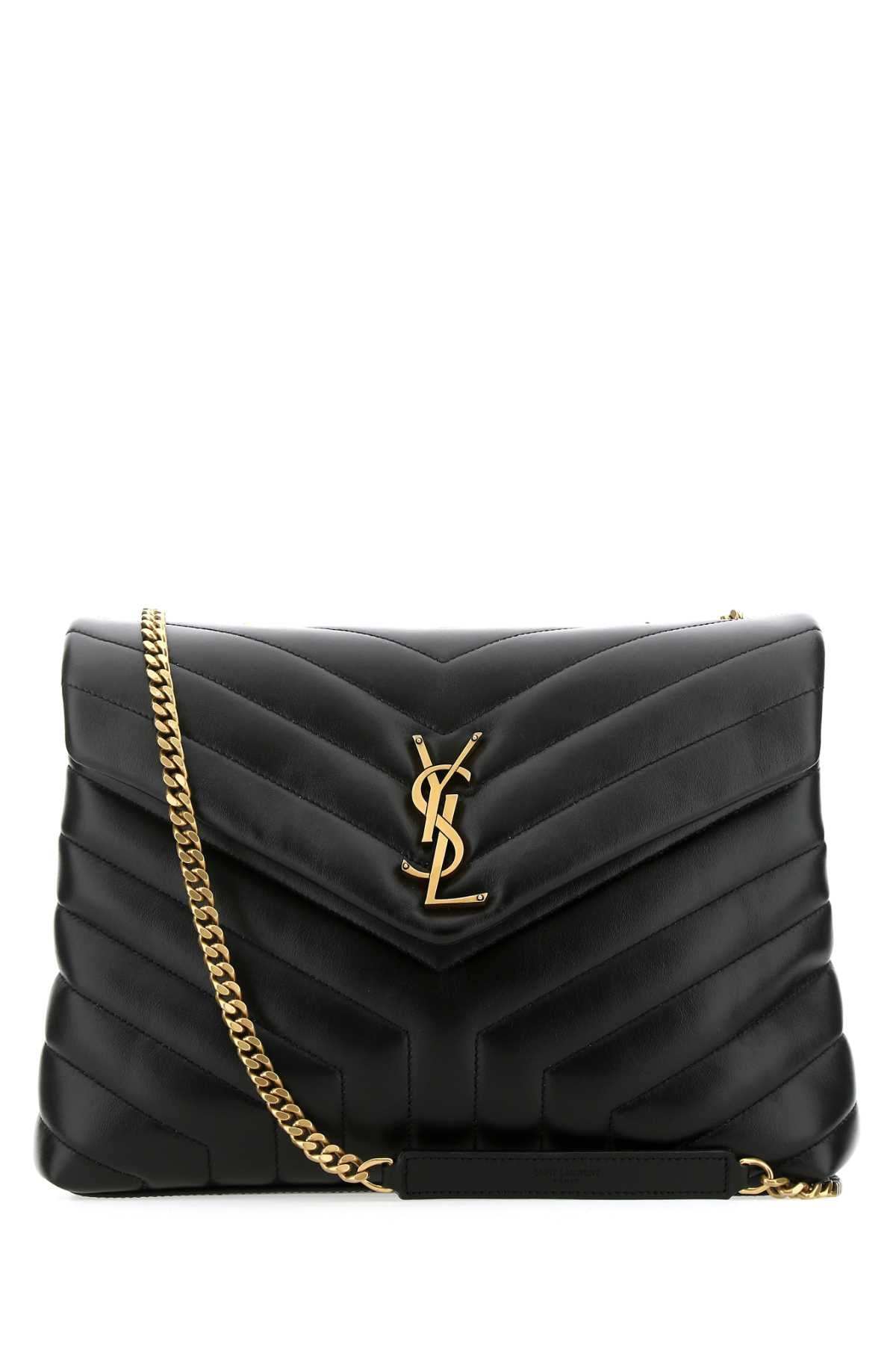 Saint Laurent Women Black Leather Medium Loulou Shoulder Bag - 1