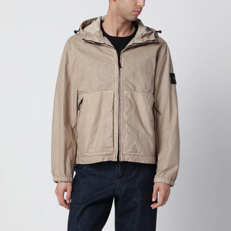 Beige nylon zip jacket 1