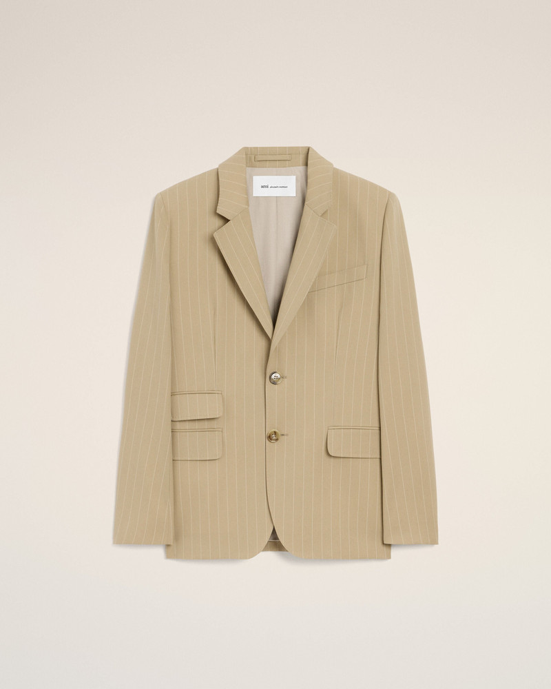 BEIGE NEW WOOL SINGLE BREASTED BOXY JACKET 1