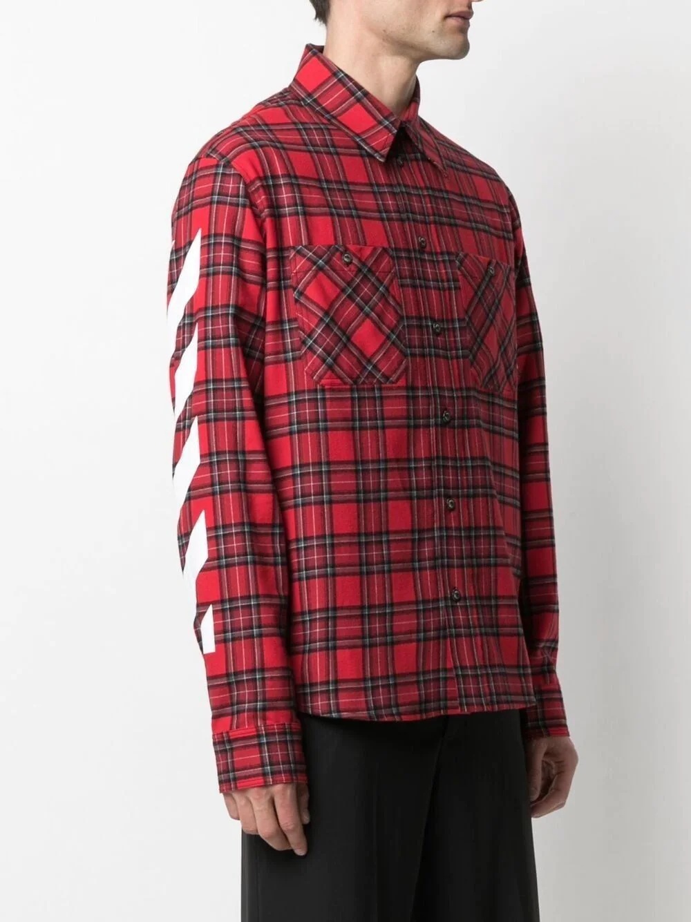 Diag checked flannel shirt - 3