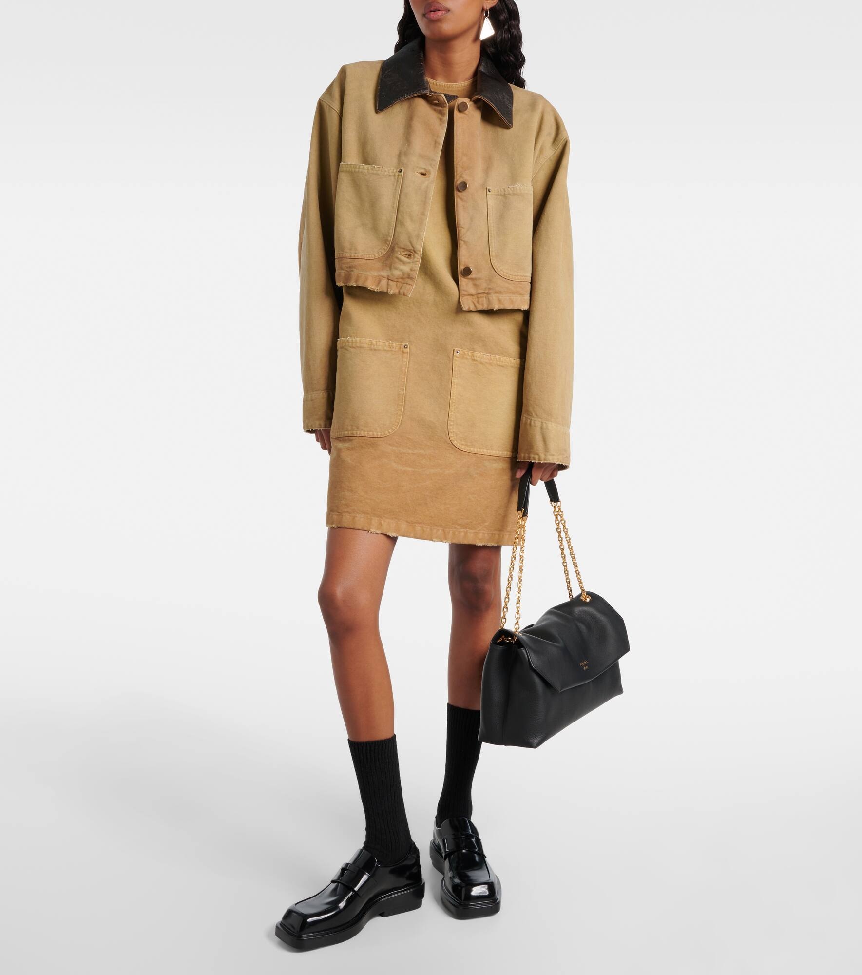 ジャケット PRADA | Cropped canvas jacket 292184_145O_F0QB9_S_OOO Beige Cropped canvas jacket | PRADA