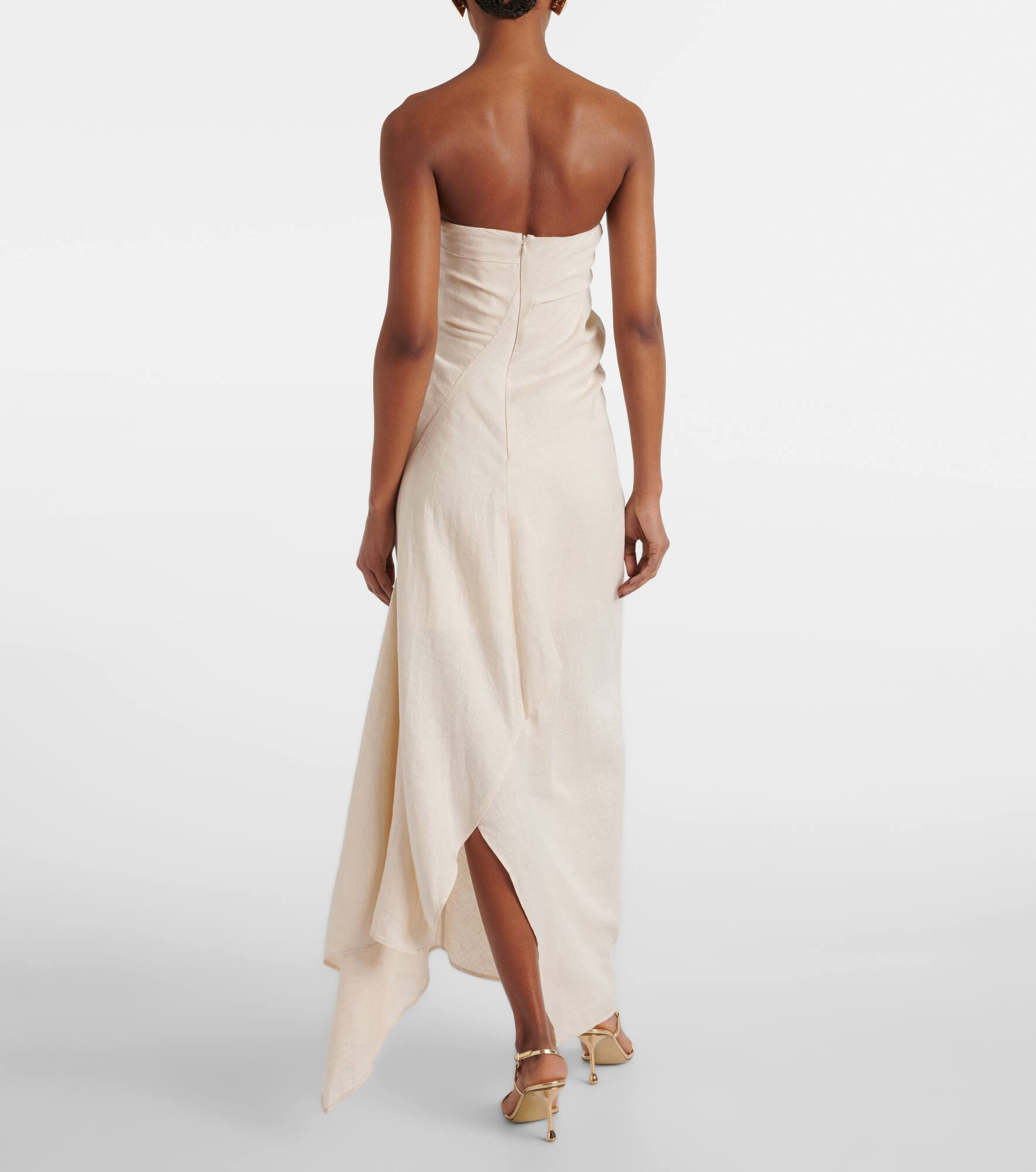 Caravaggio draped linen maxi dress - 3