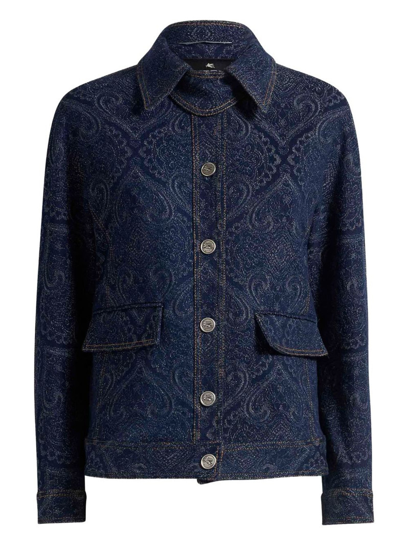 paisley-pattern denim jacket 1