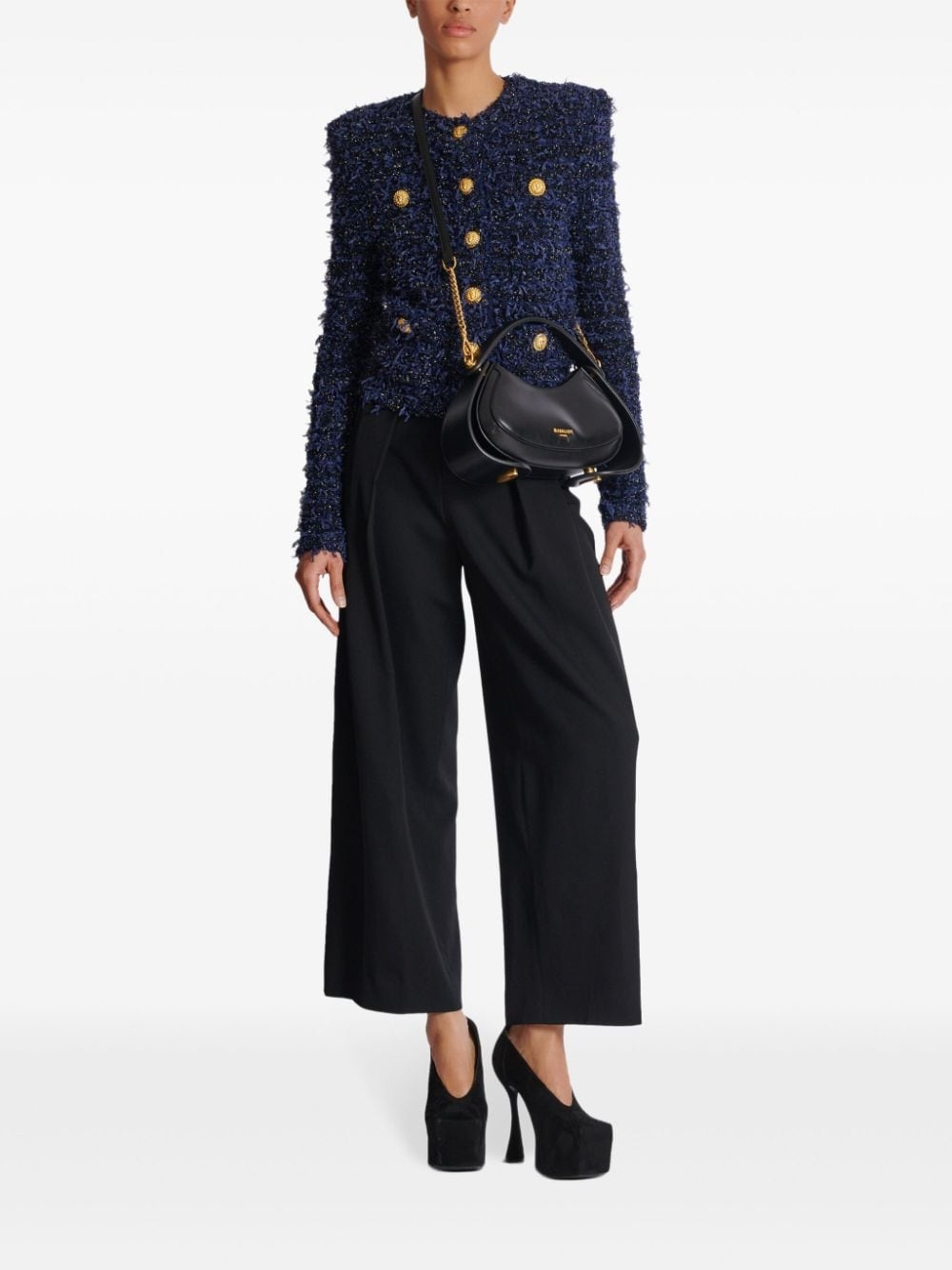 buttoned tweed jacket - 2