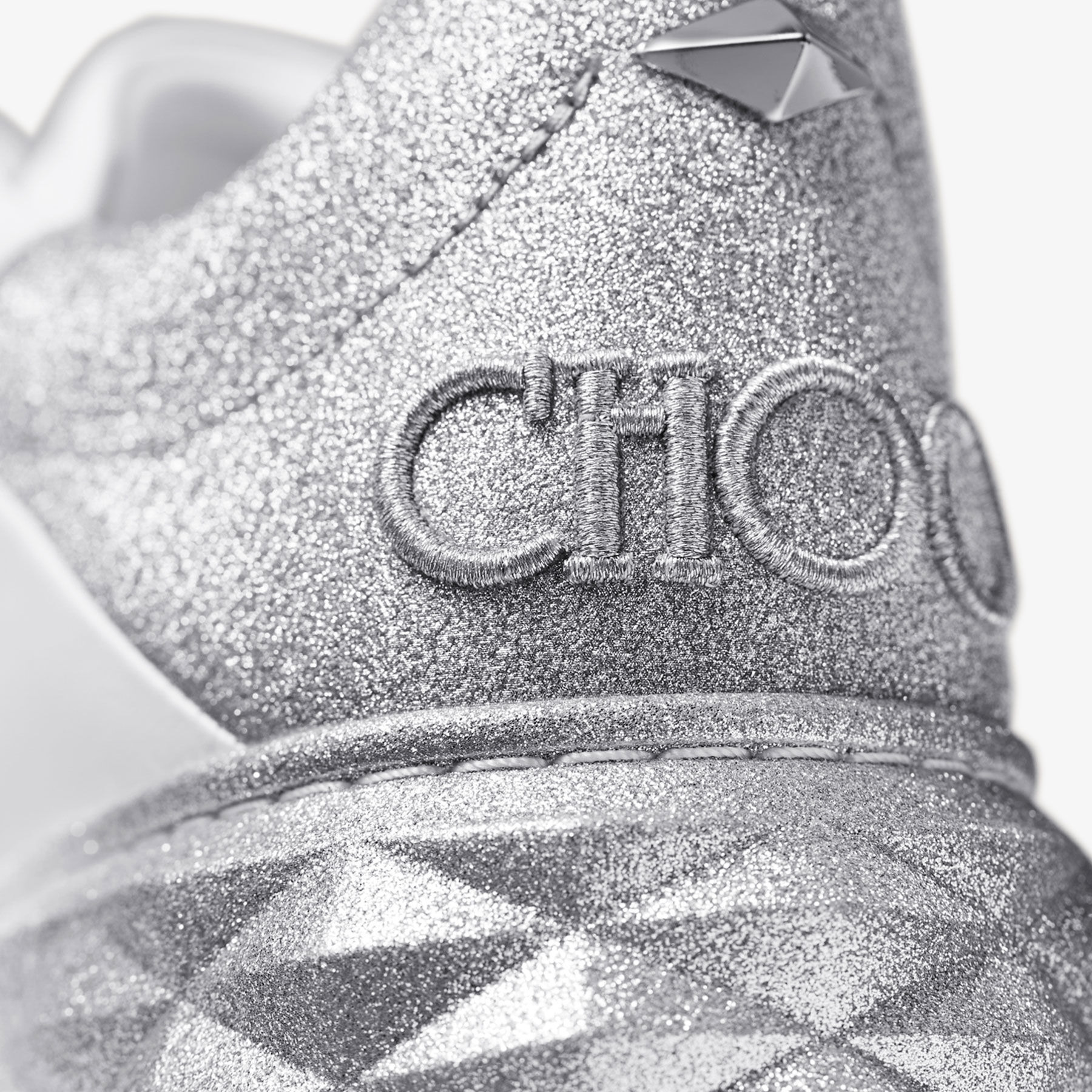 Diamond Maxi F II
White & Silver Nappa Leather Glitter Trainers - 4