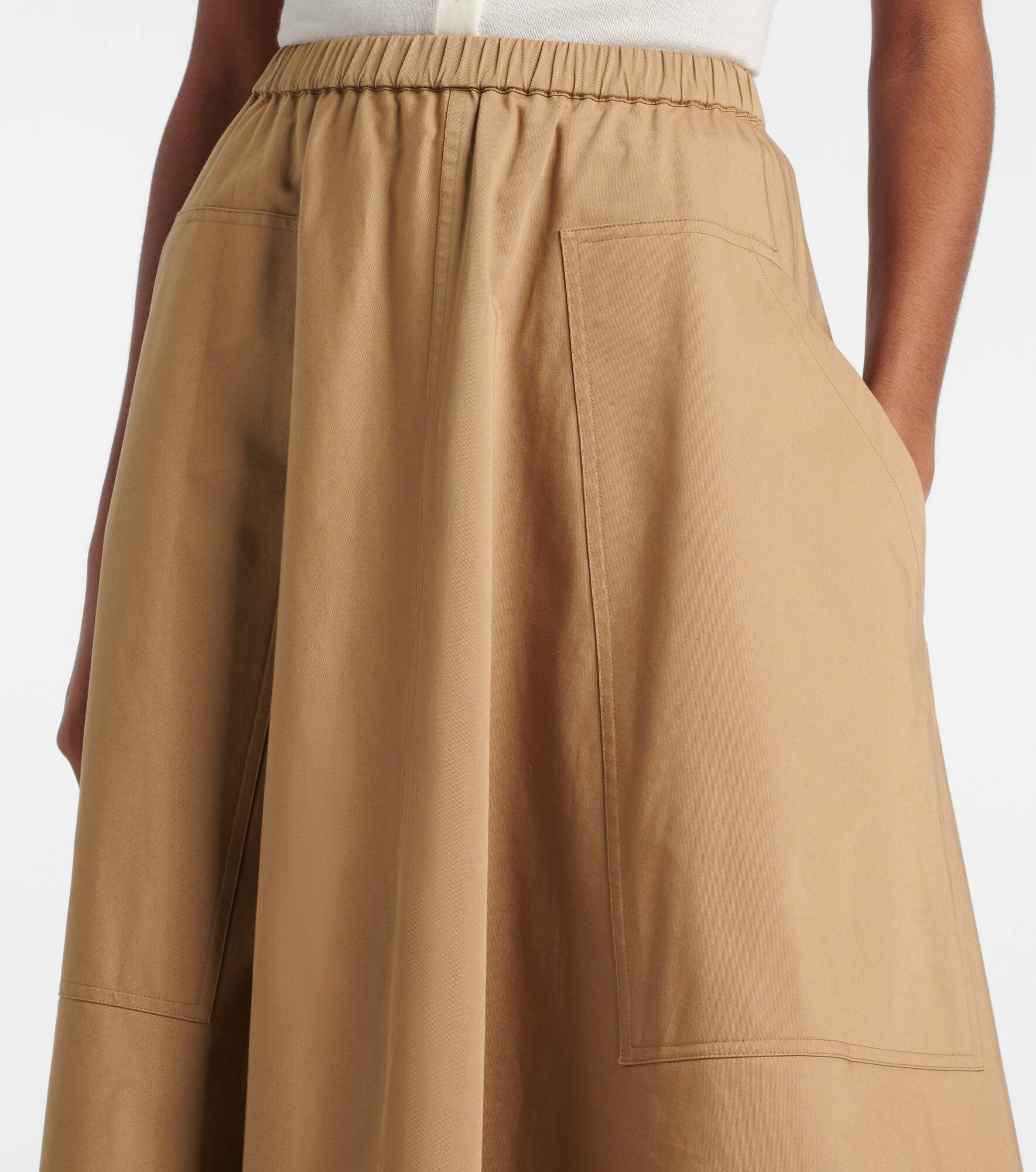 Cotton-blend midi skirt - 4