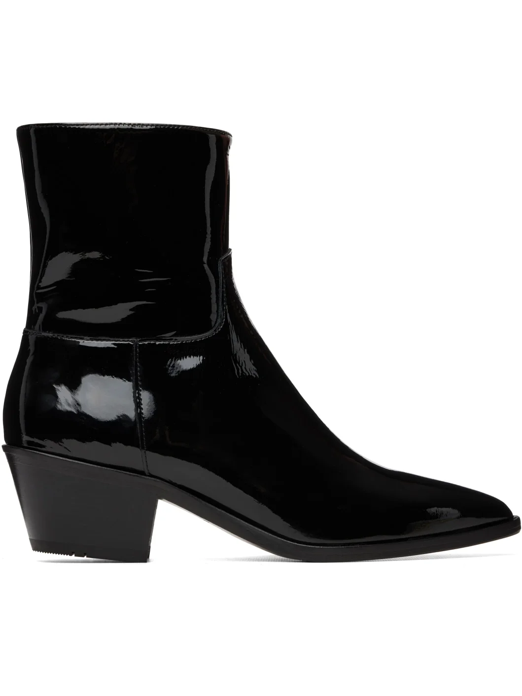 Black Sharp Toe Western Boots - 1