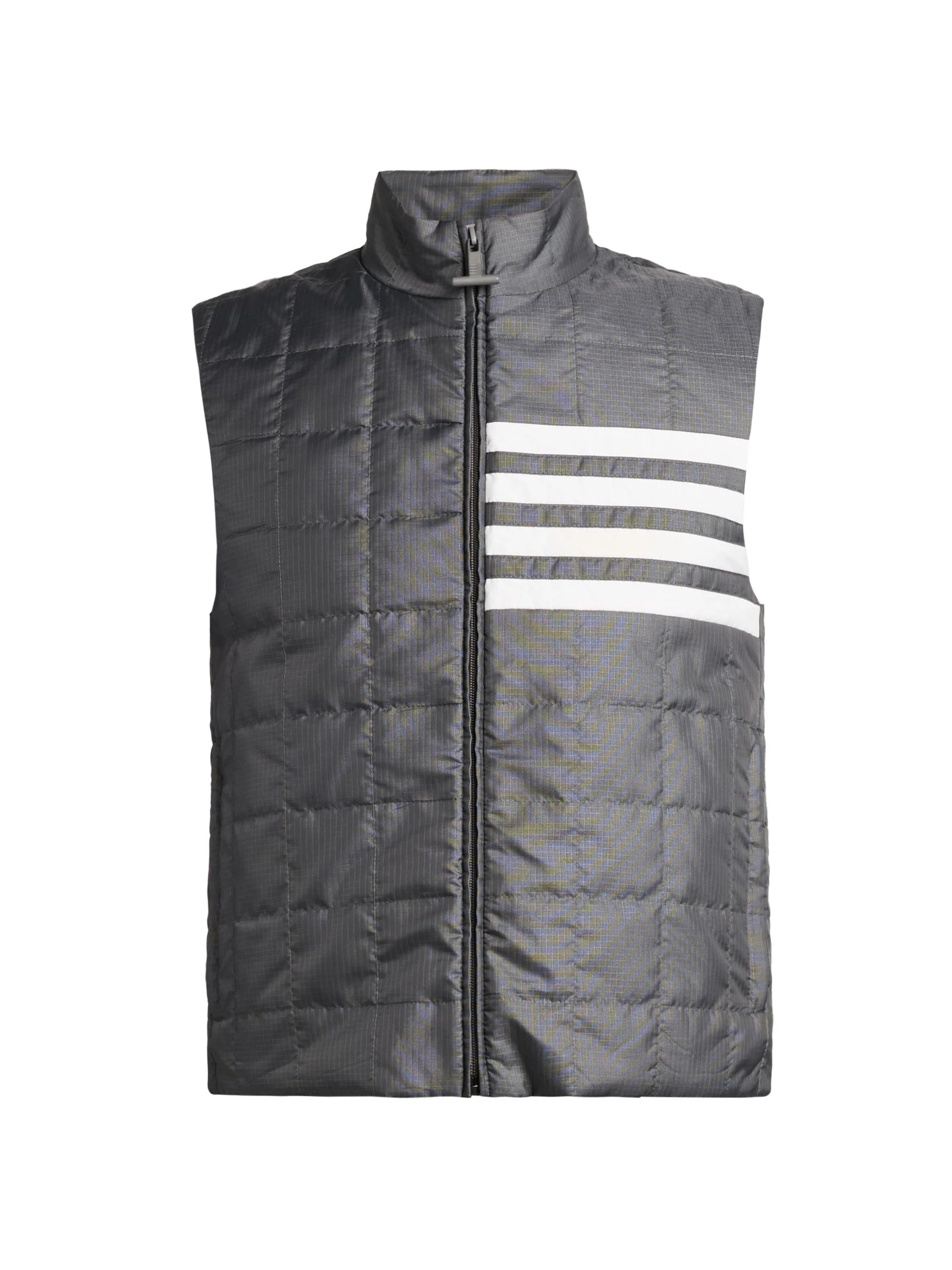 Men's 4-Bar Shiny Ripstop Liner Vest - Dark Grey - 1